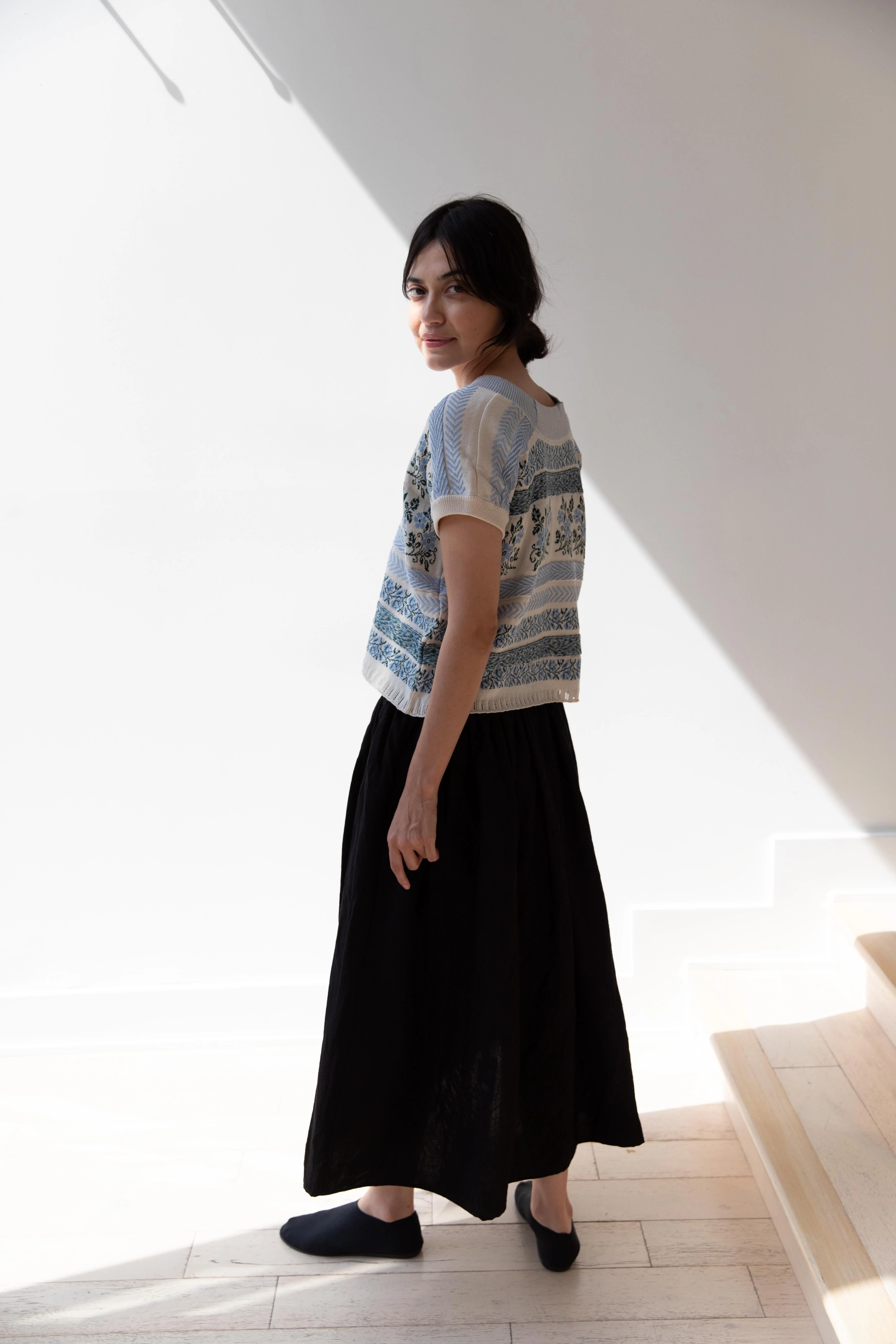 Aseedonclöud | Flower Jacquard Knit Blouse - Image 15