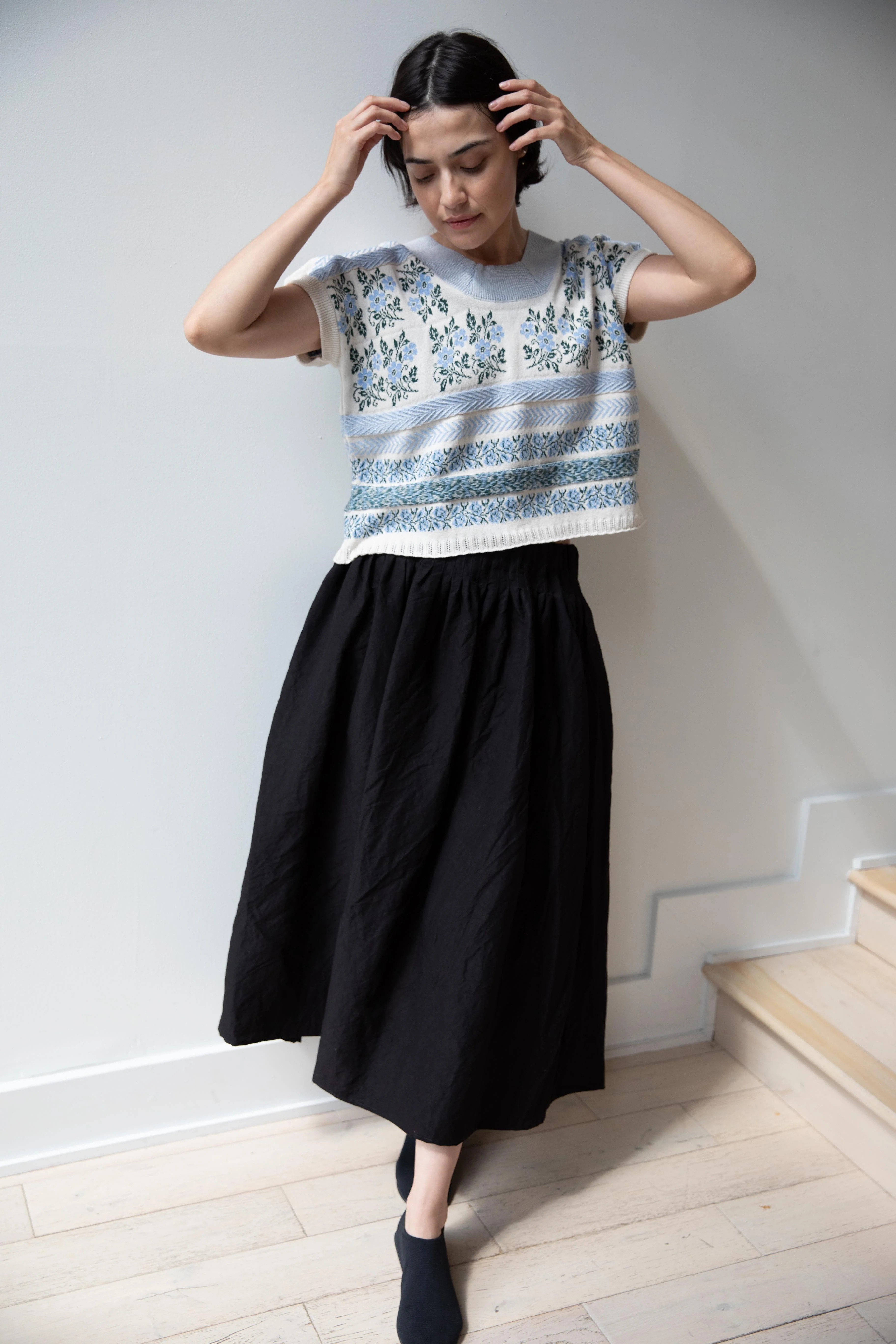 Aseedonclöud | Flower Jacquard Knit Blouse - Image 20