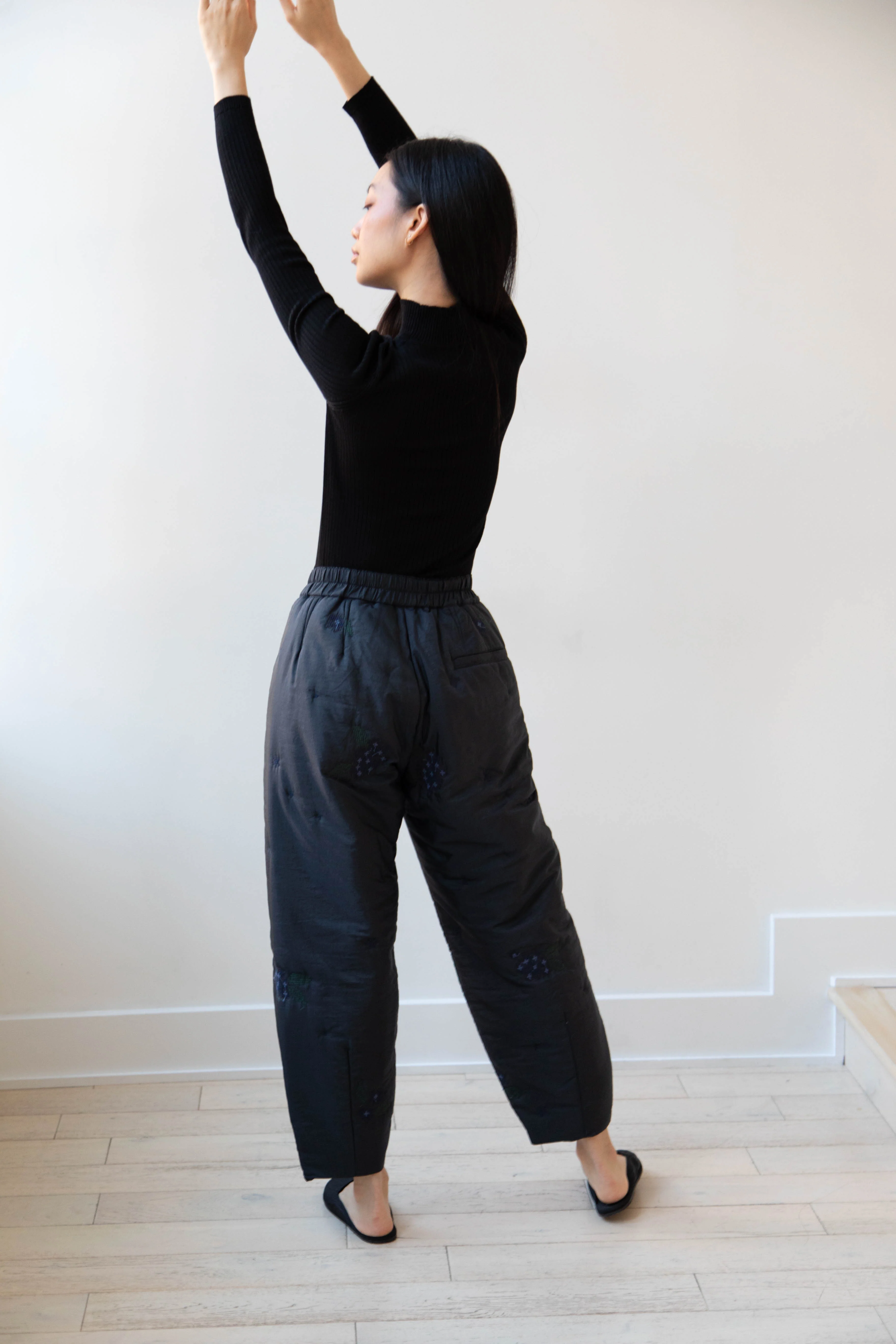 Aseedonclöud | Fog Collector's Embroidered Pants in Navy - Image 12