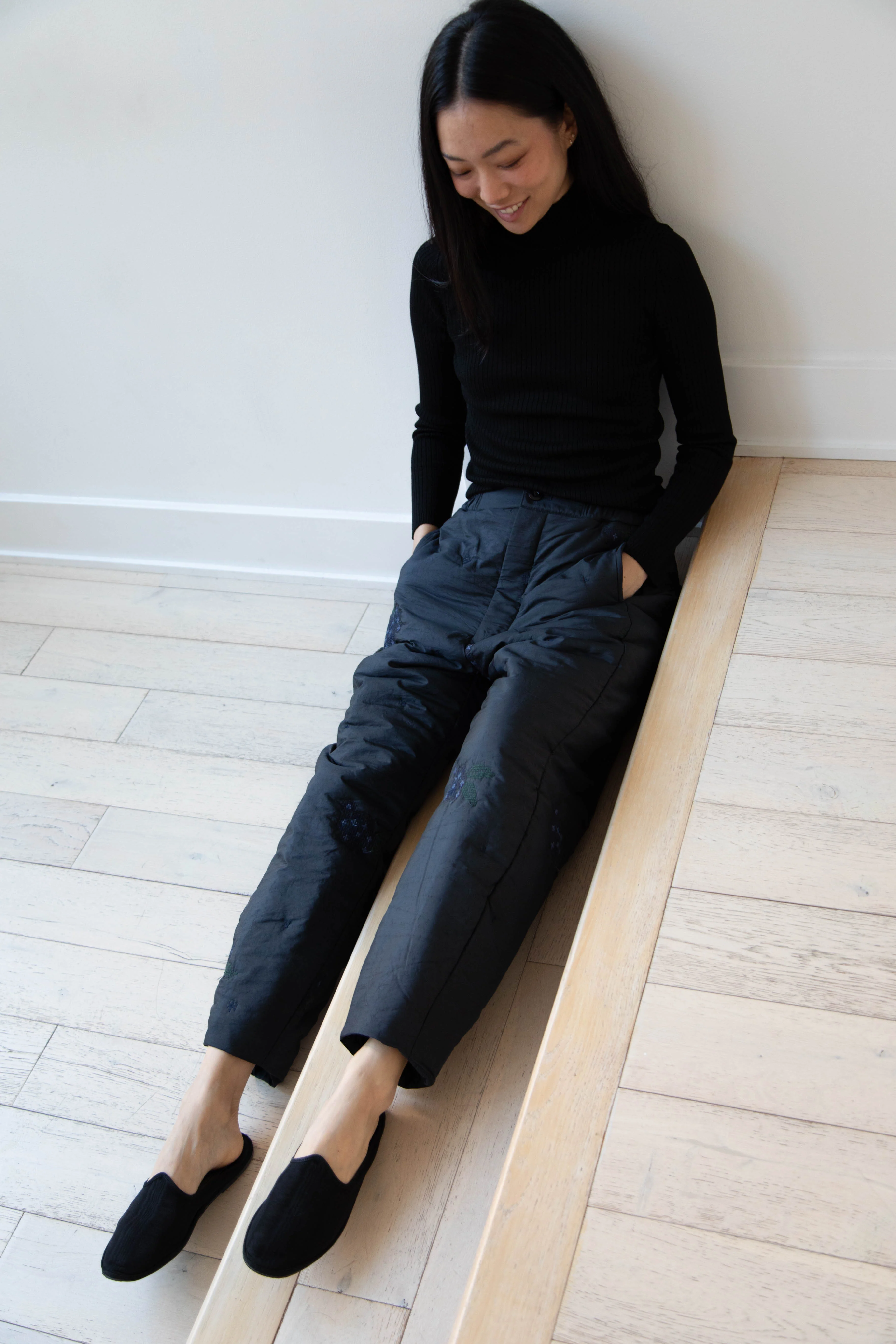 Aseedonclöud | Fog Collector's Embroidered Pants in Navy - Image 15