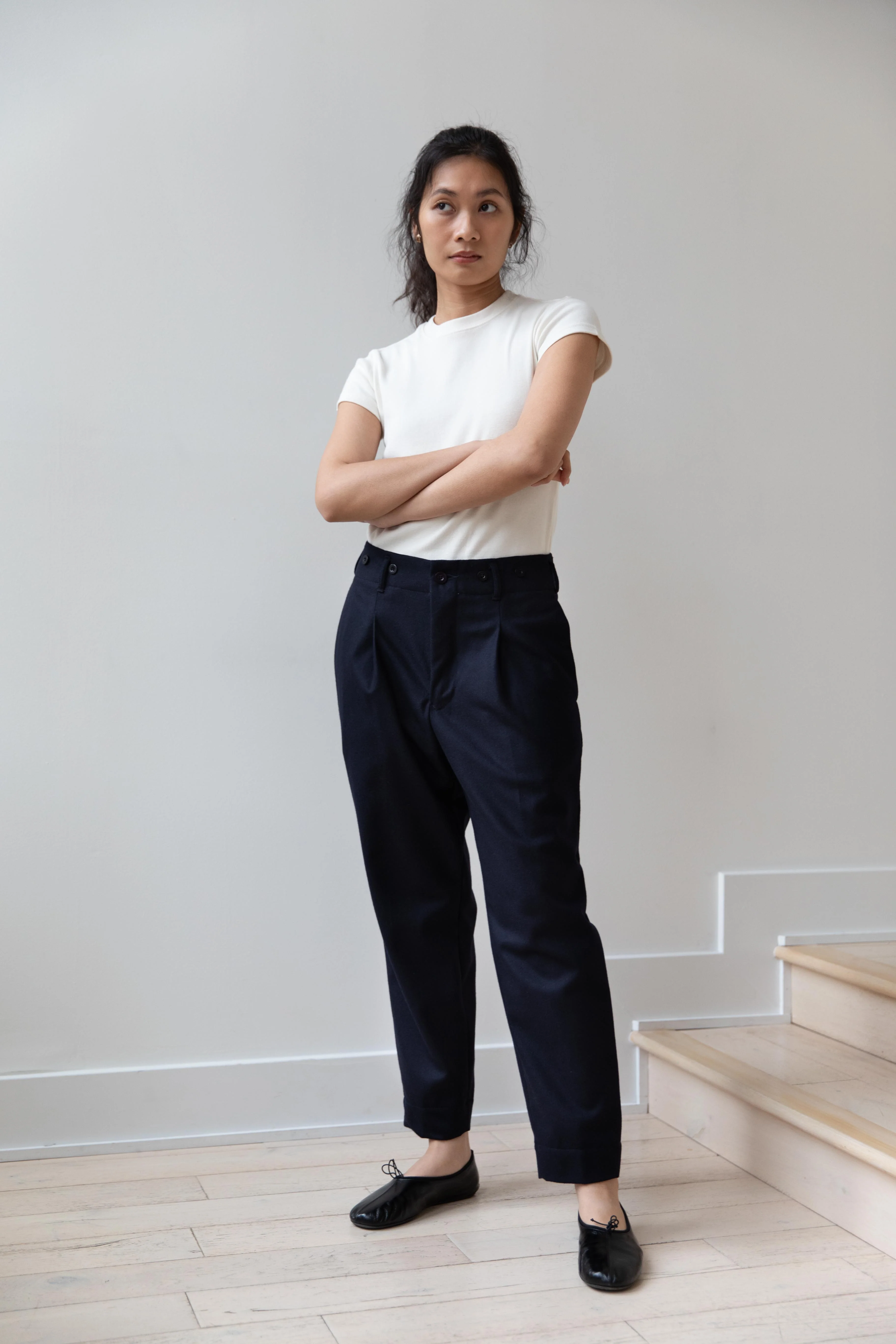 Aseedonclöud | HW Classic Trousers in Navy - Image 17