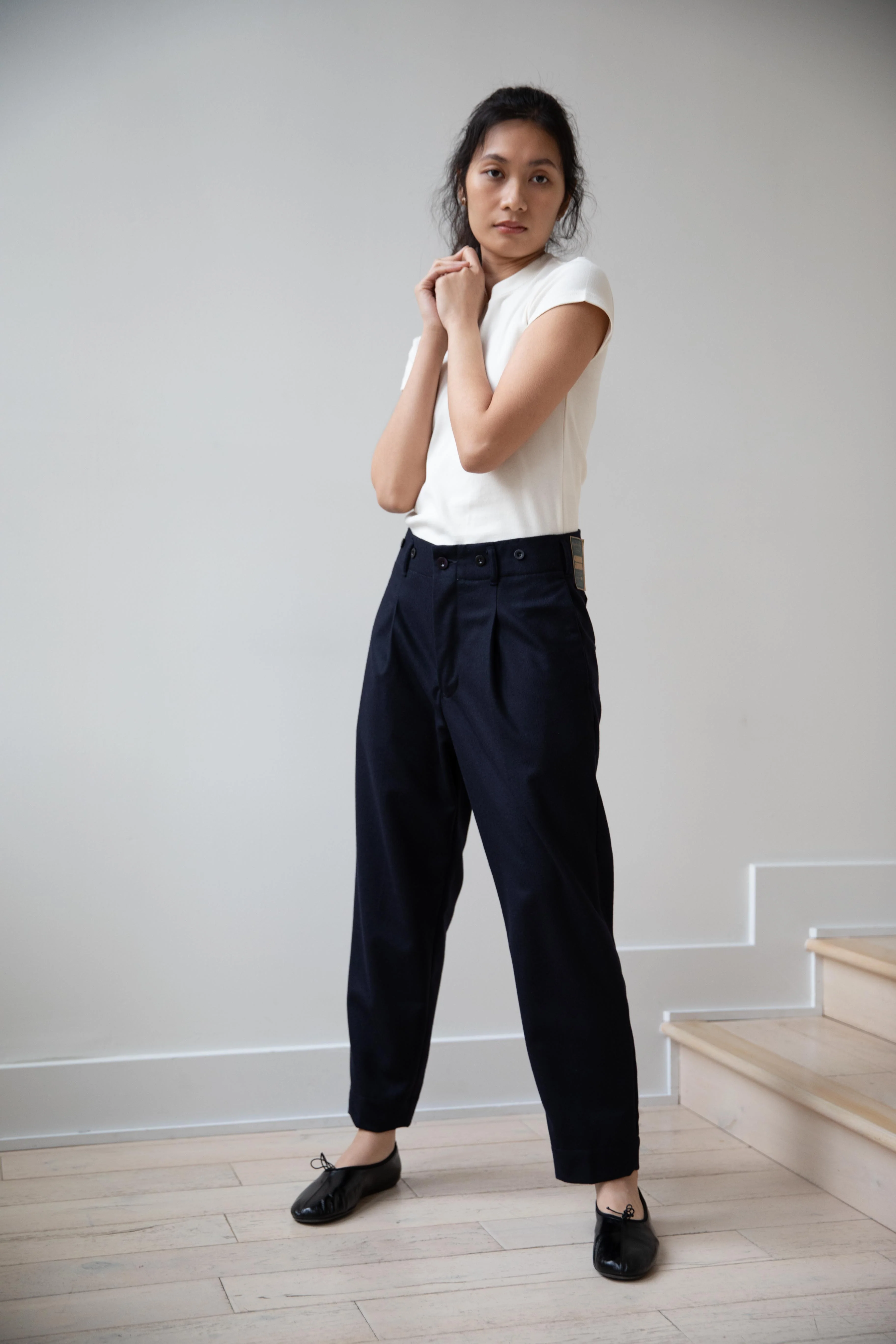 Aseedonclöud | HW Classic Trousers in Navy - Image 18