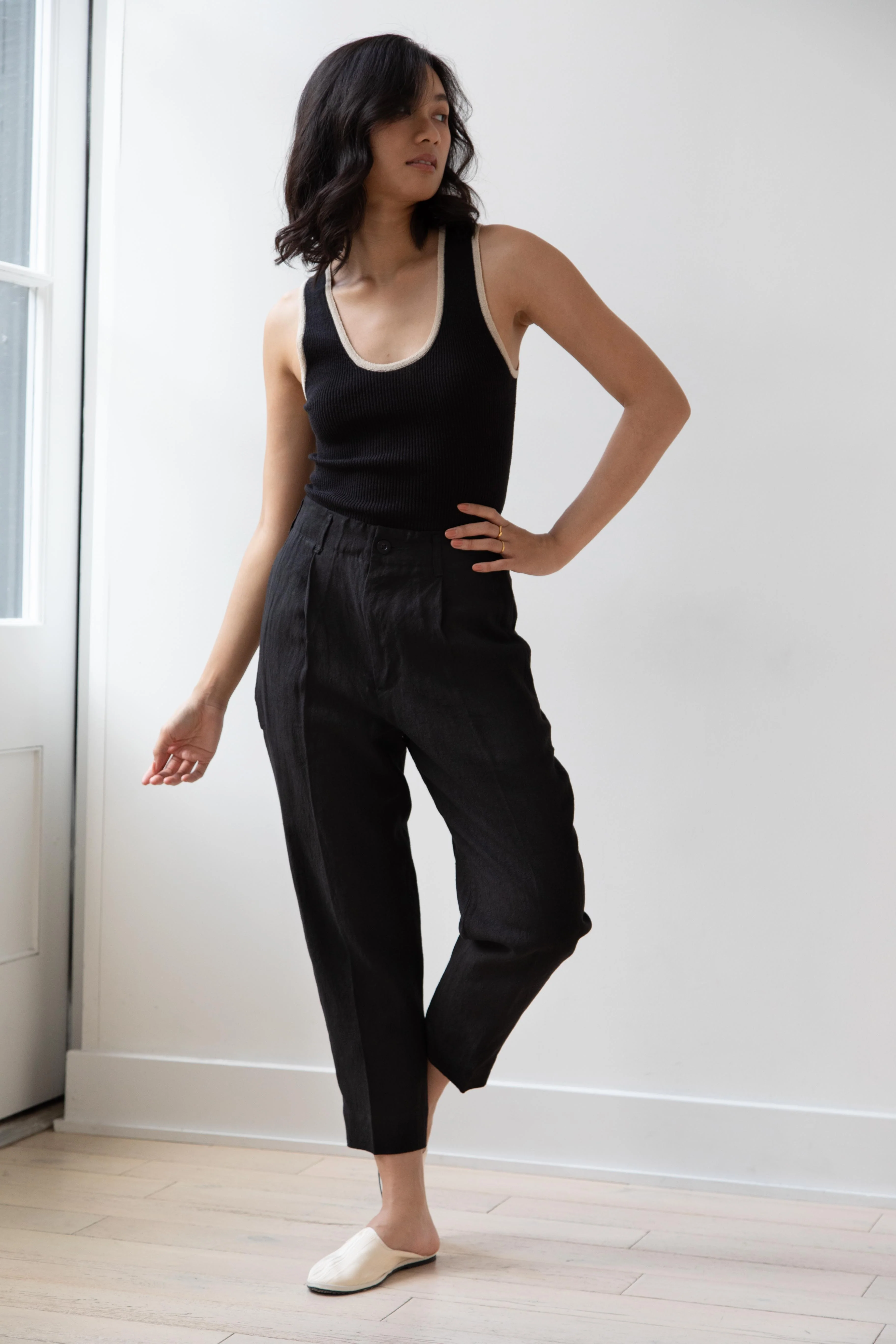 Aseedonclöud | HW Slacks in Black Linen - Image 17