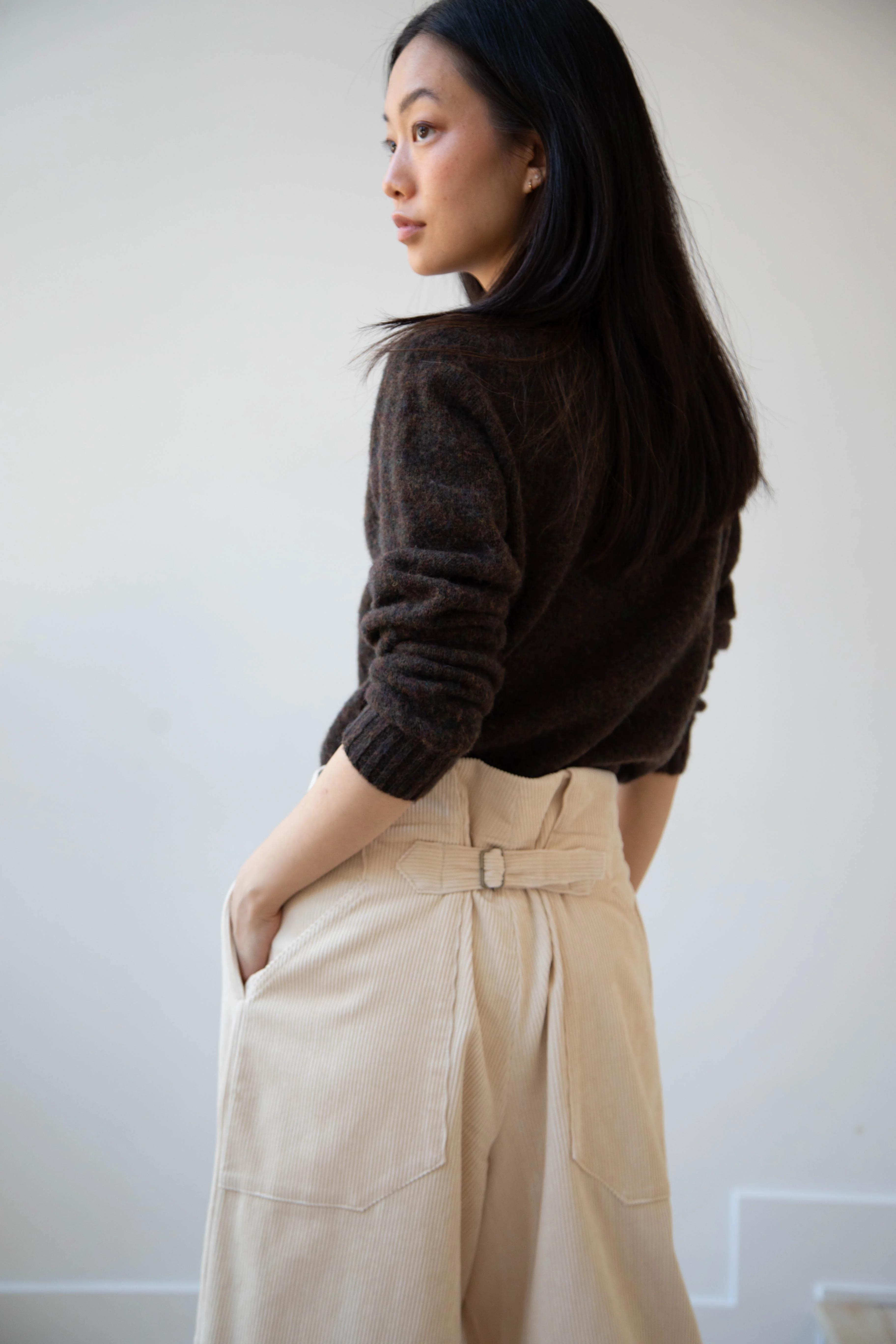 Aseedonclöud | HW Wide Corduroy Trousers in Off White - Image 42