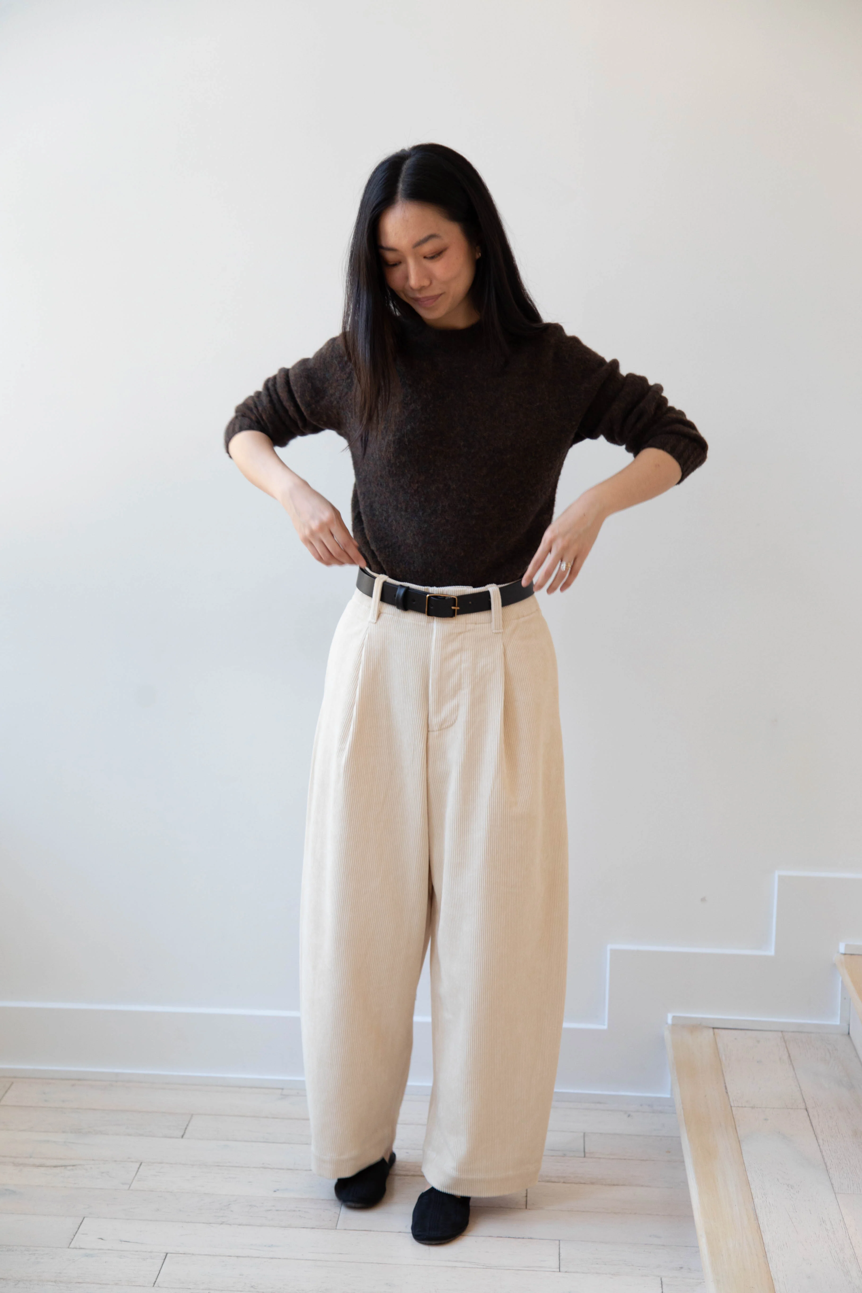 Aseedonclöud | HW Wide Corduroy Trousers in Off White - Image 60