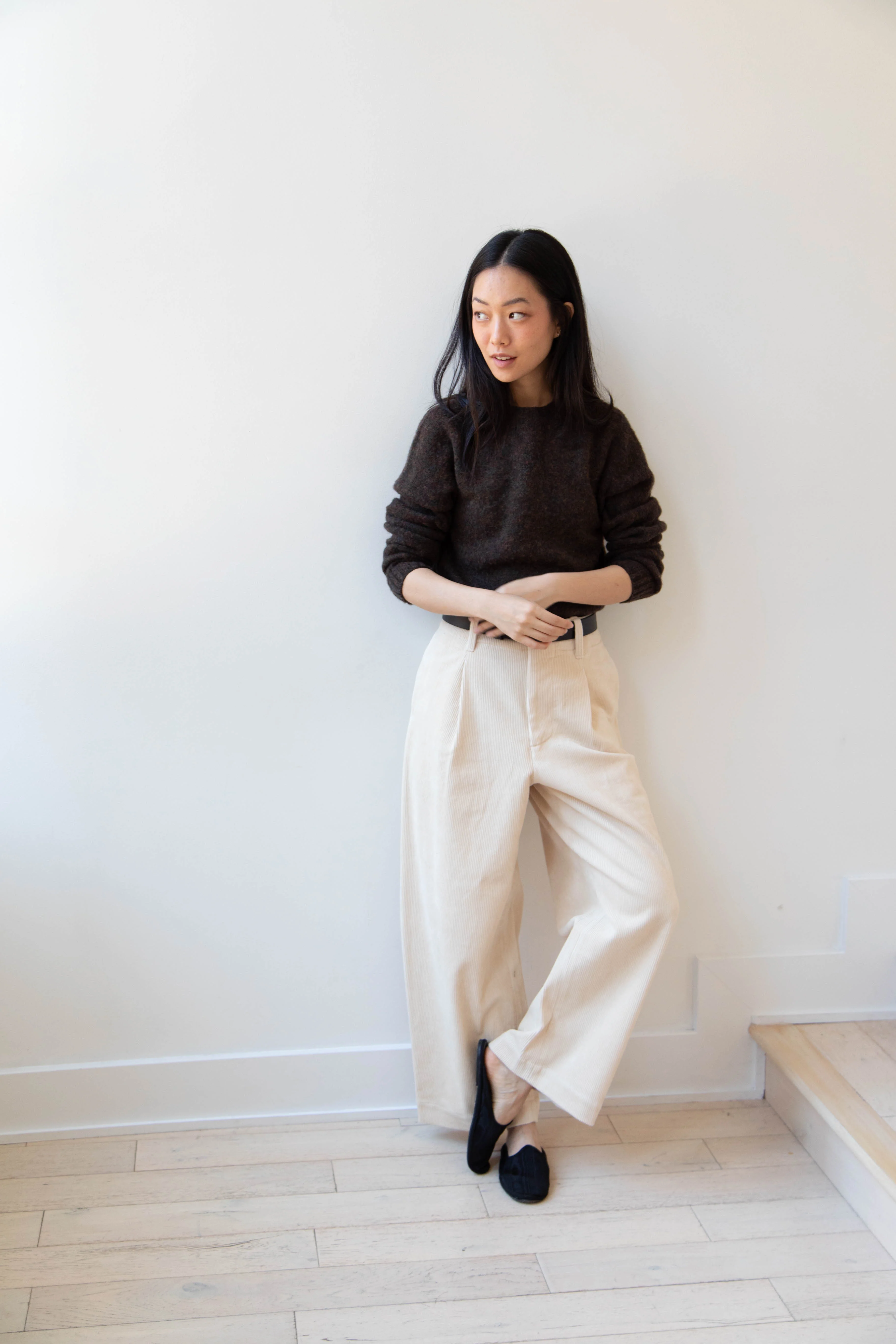 Aseedonclöud | HW Wide Corduroy Trousers in Off White - Image 62