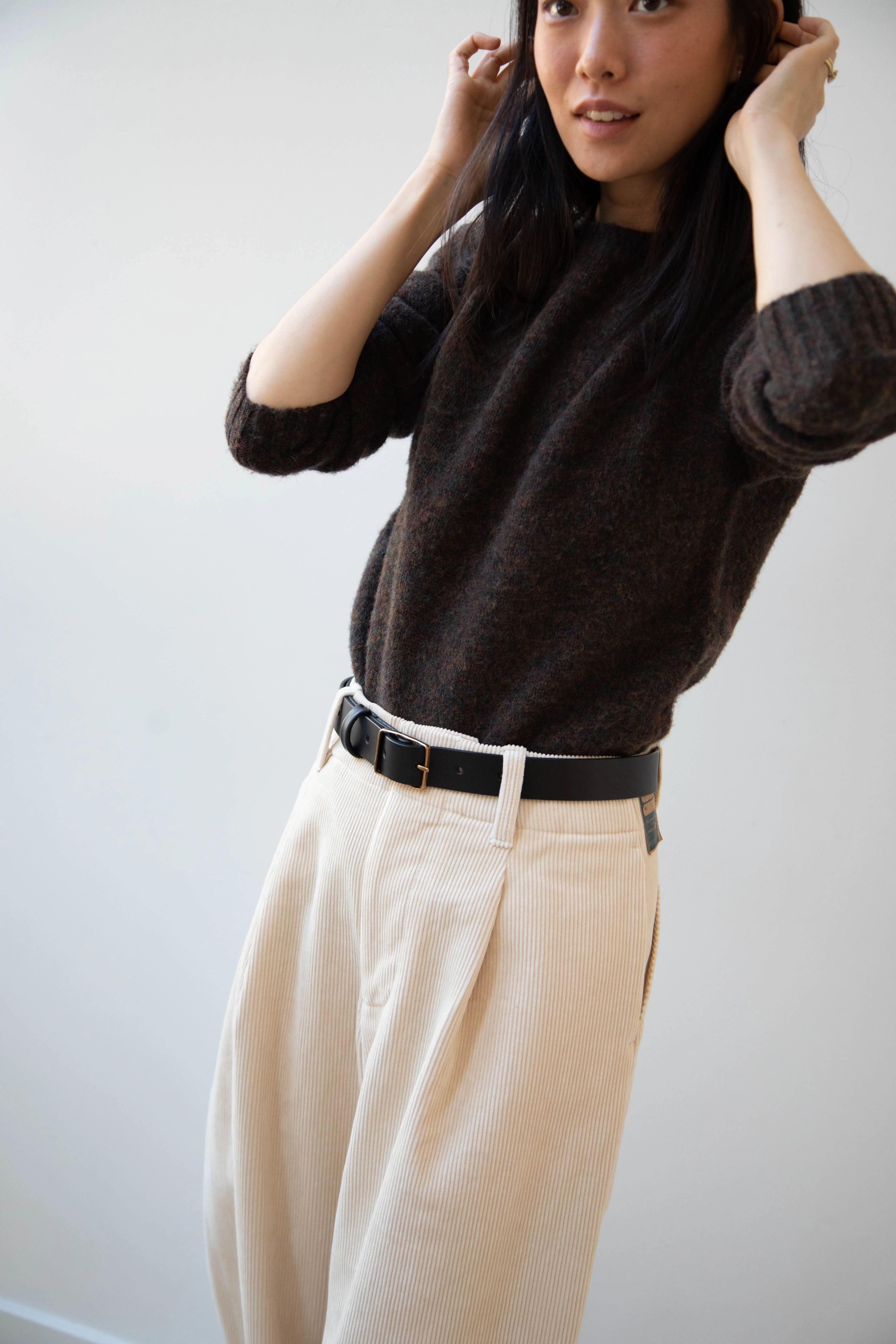 Aseedonclöud | HW Wide Corduroy Trousers in Off White - Image 67