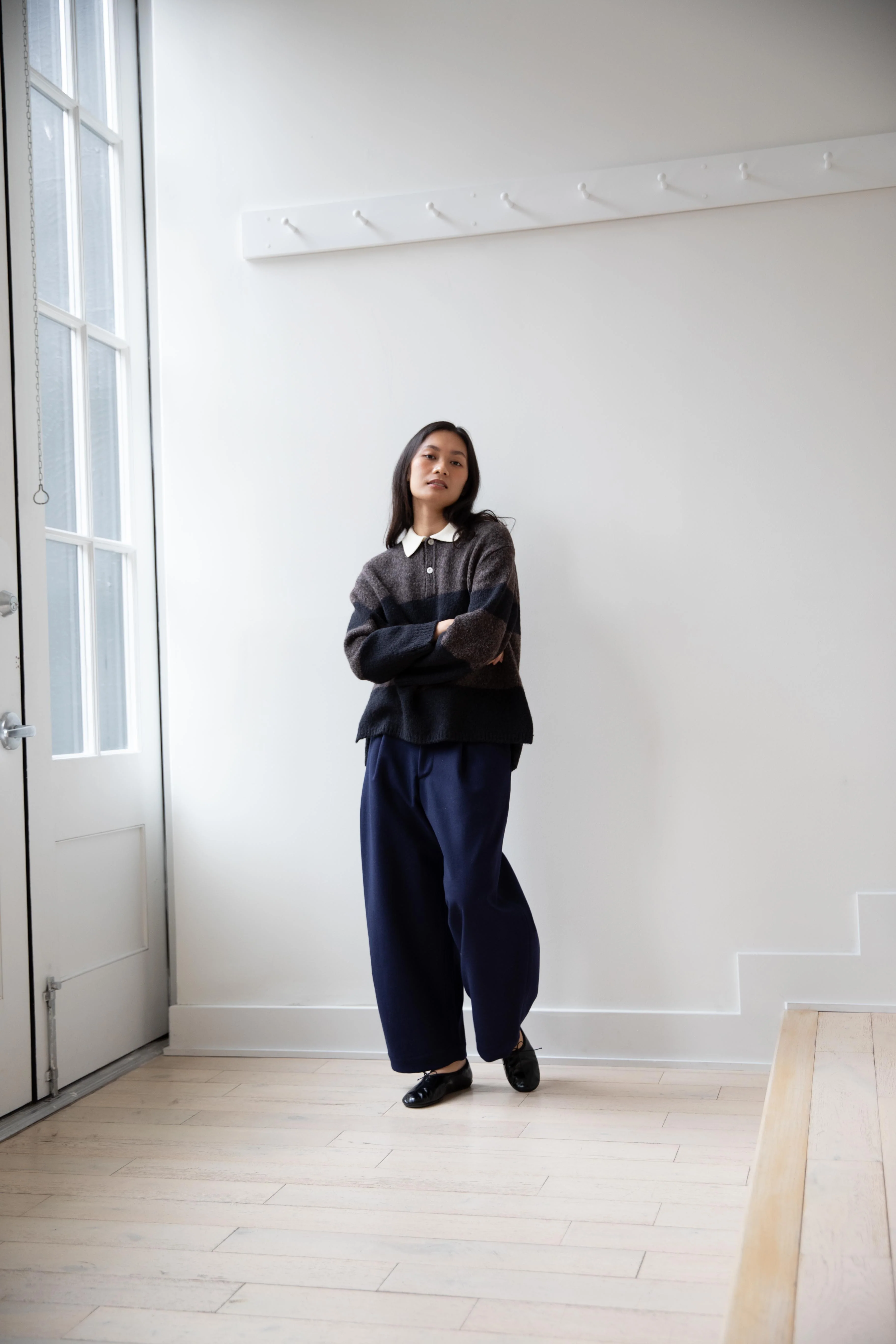 Aseedonclöud | HW Wide Trousers in Blue Wool - Image 11