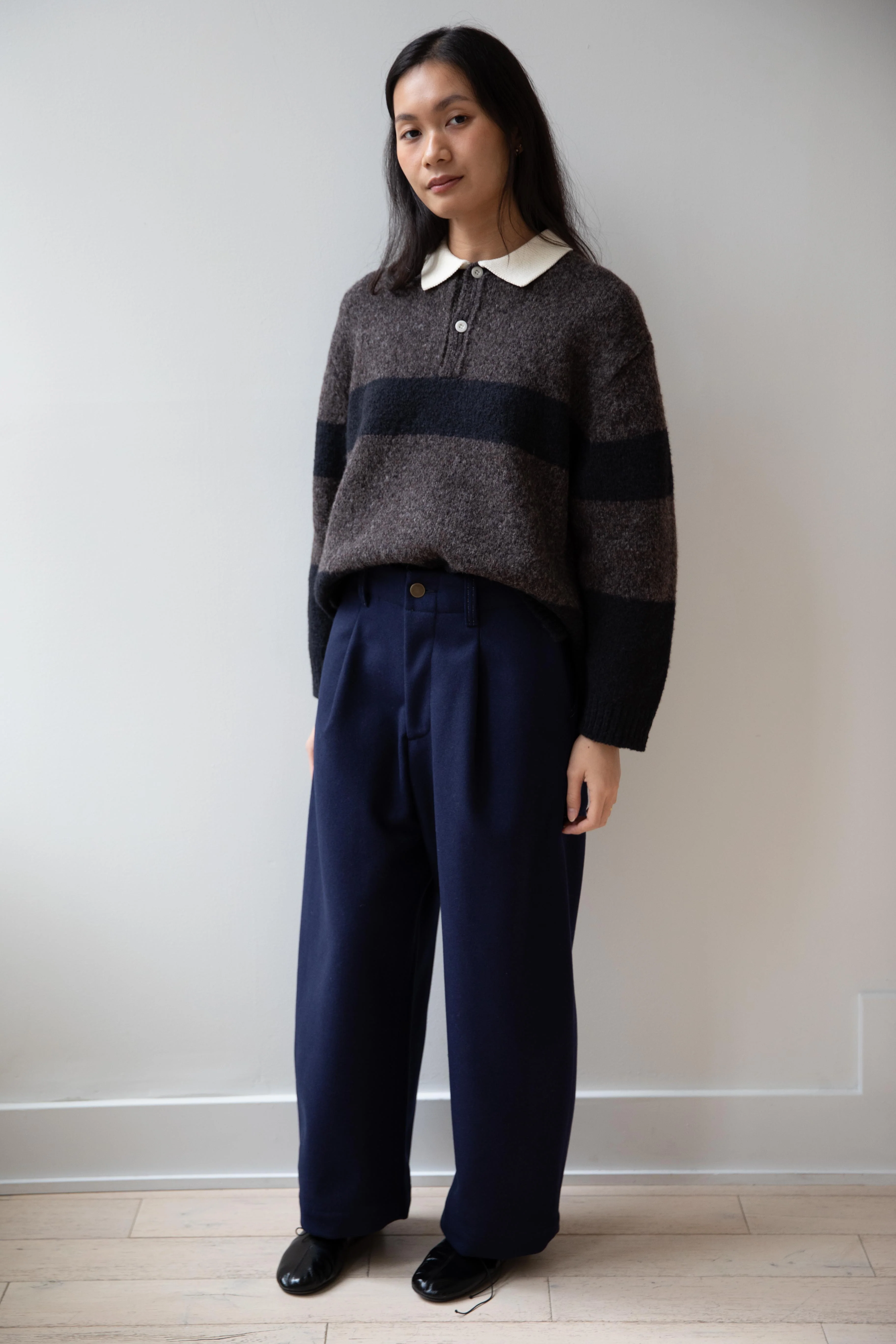 Aseedonclöud | HW Wide Trousers in Blue Wool - Image 19
