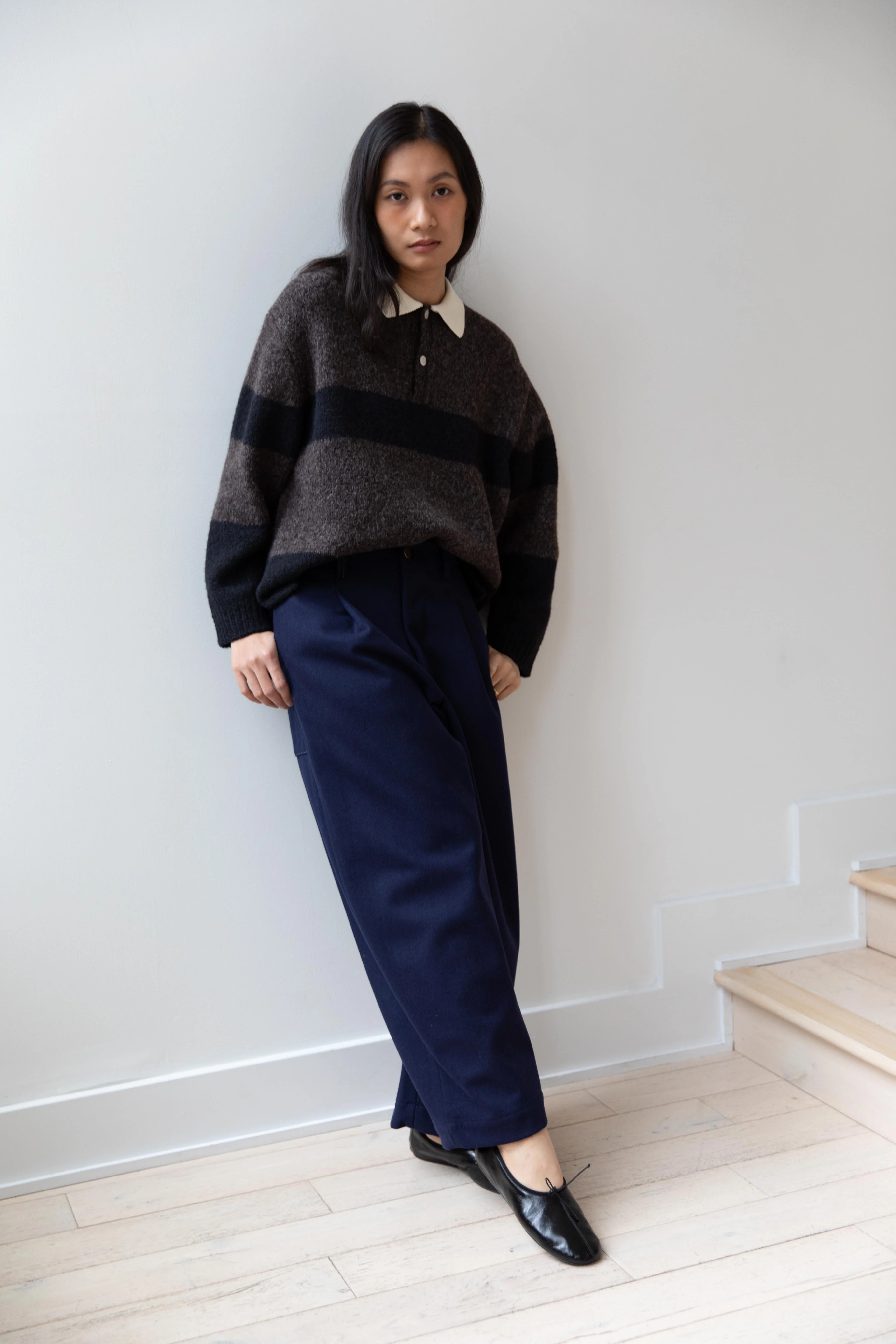 Aseedonclöud | HW Wide Trousers in Blue Wool - Image 22