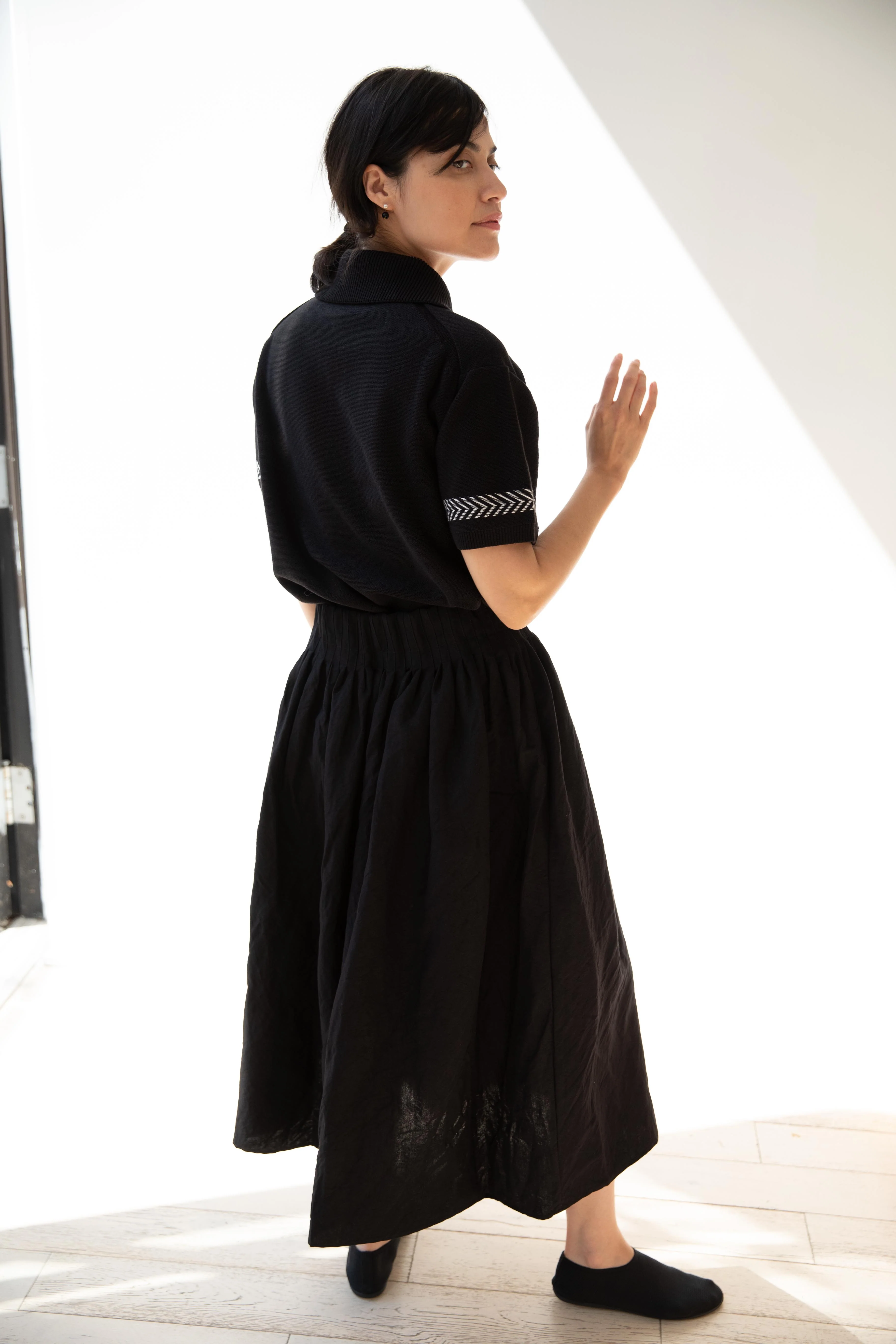 Aseedonclöud | Kafusho Polo Knit in Black - Image 42