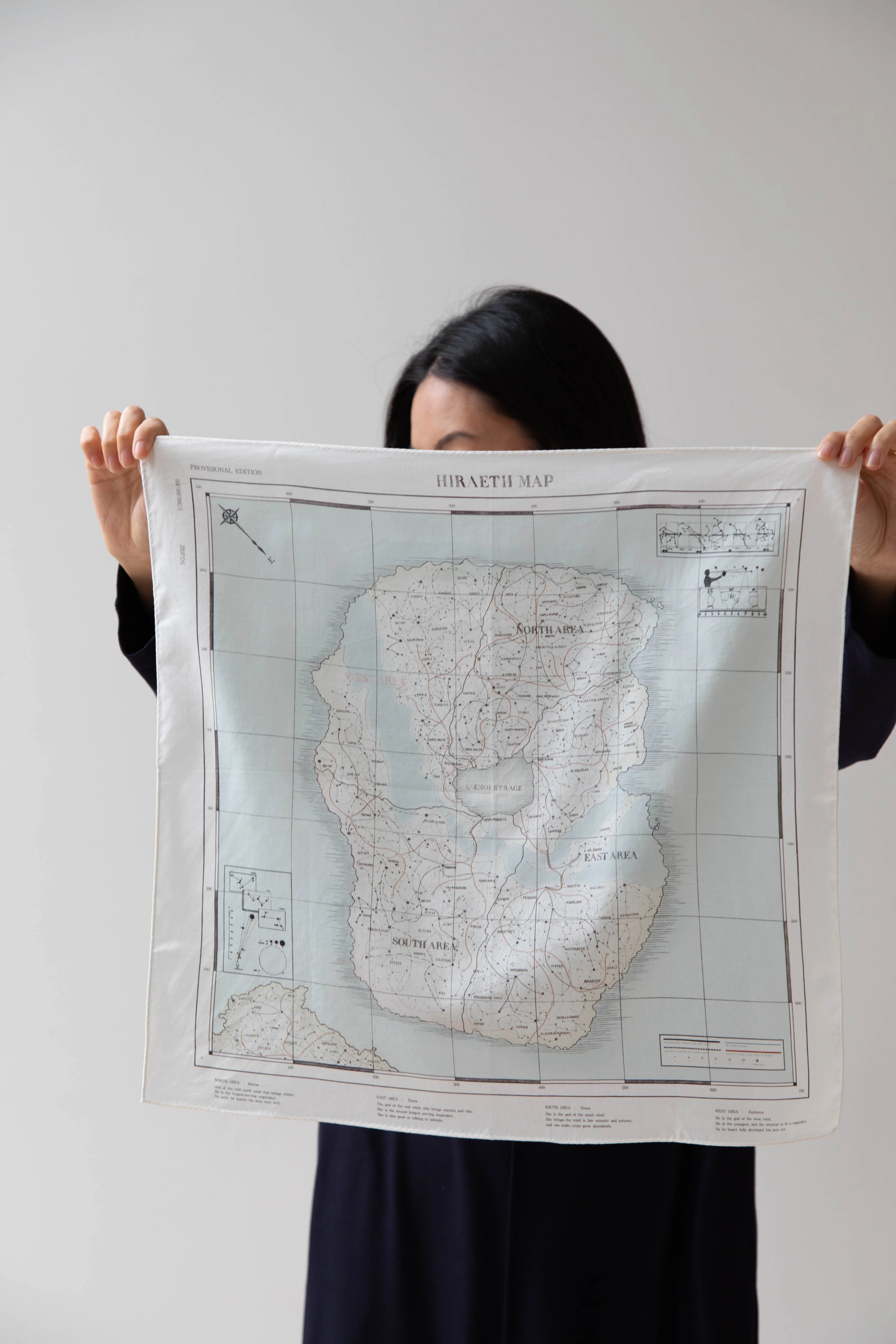 Aseedonclöud Map Scarf in Cotton Silk - Image 4