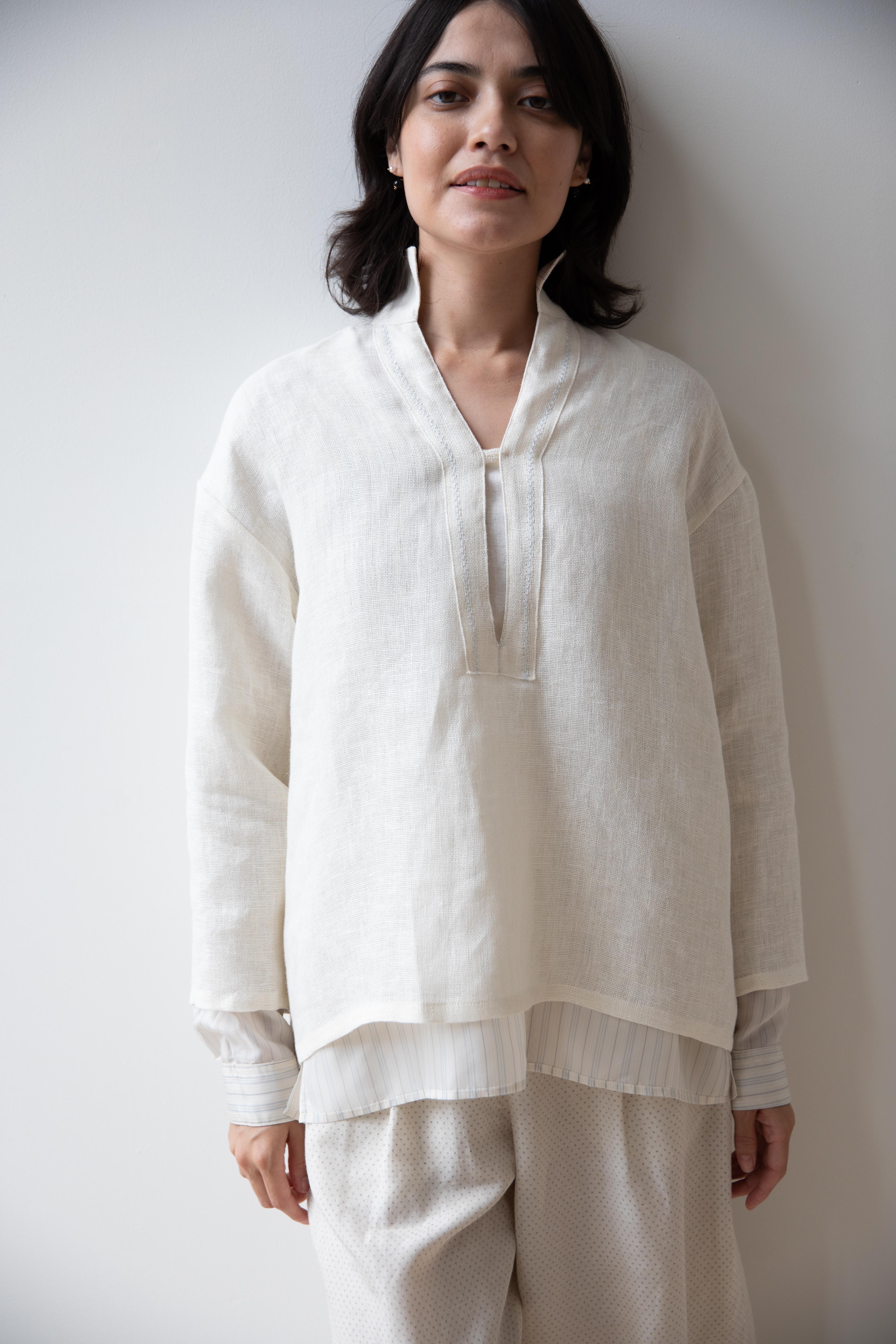 Aseedonclöud | Merchant Reversible Shirt in Off White - Image 5