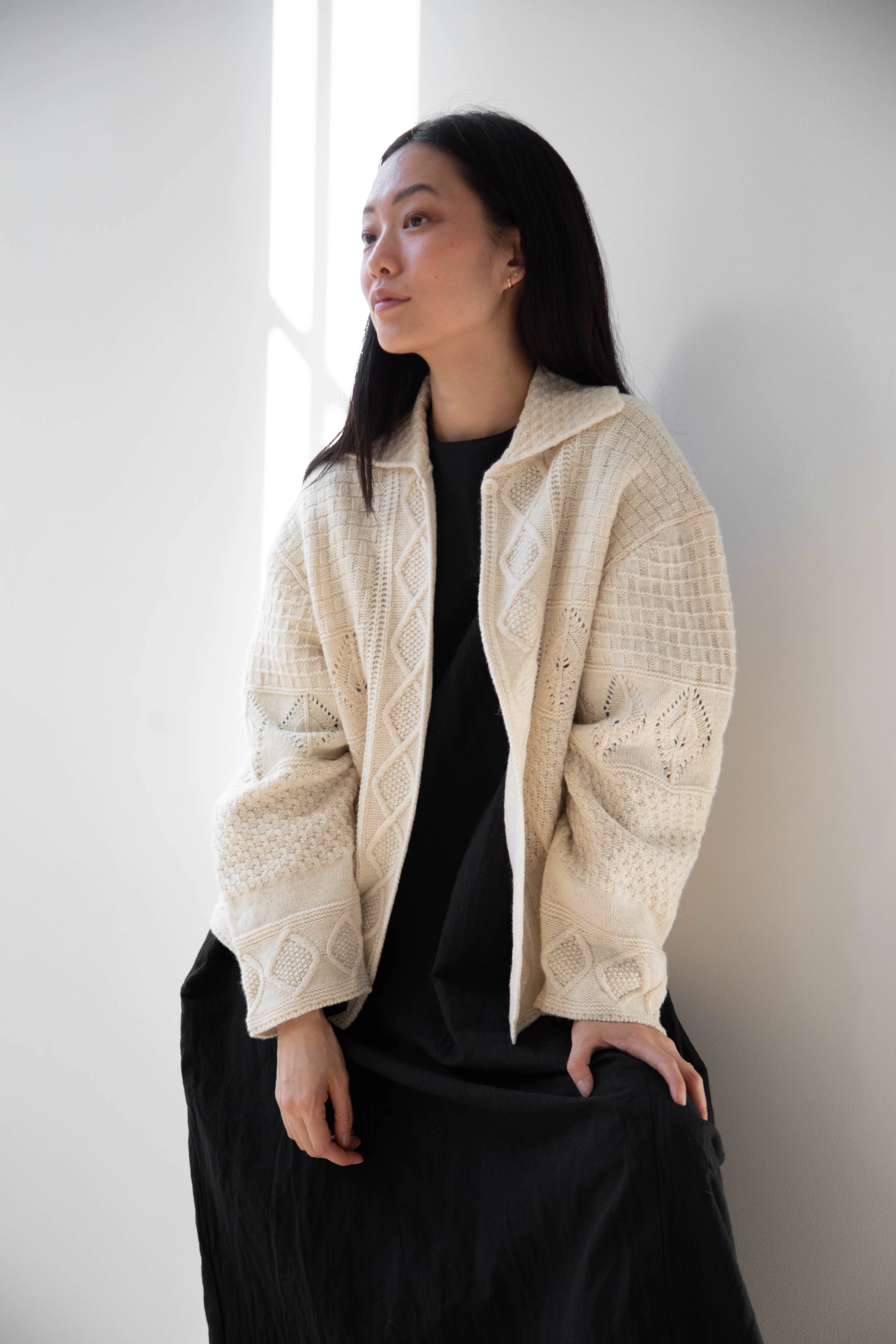 Aseedonclöud | Sankayo Cable Knit Sweater in Ivory - Image 12