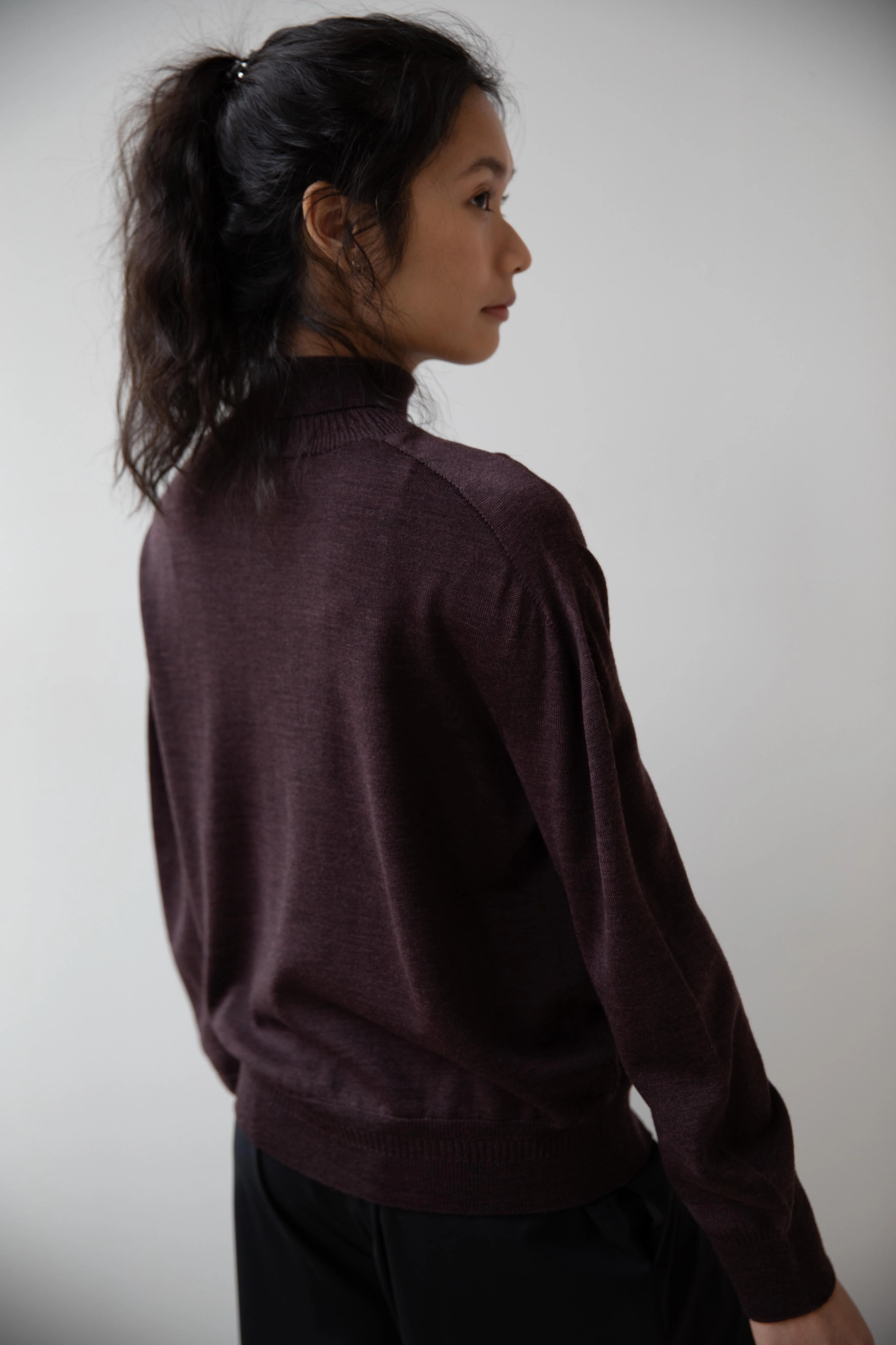 Aseedonclöud | Seiyakou High Neck Knit in Brown - Image 14