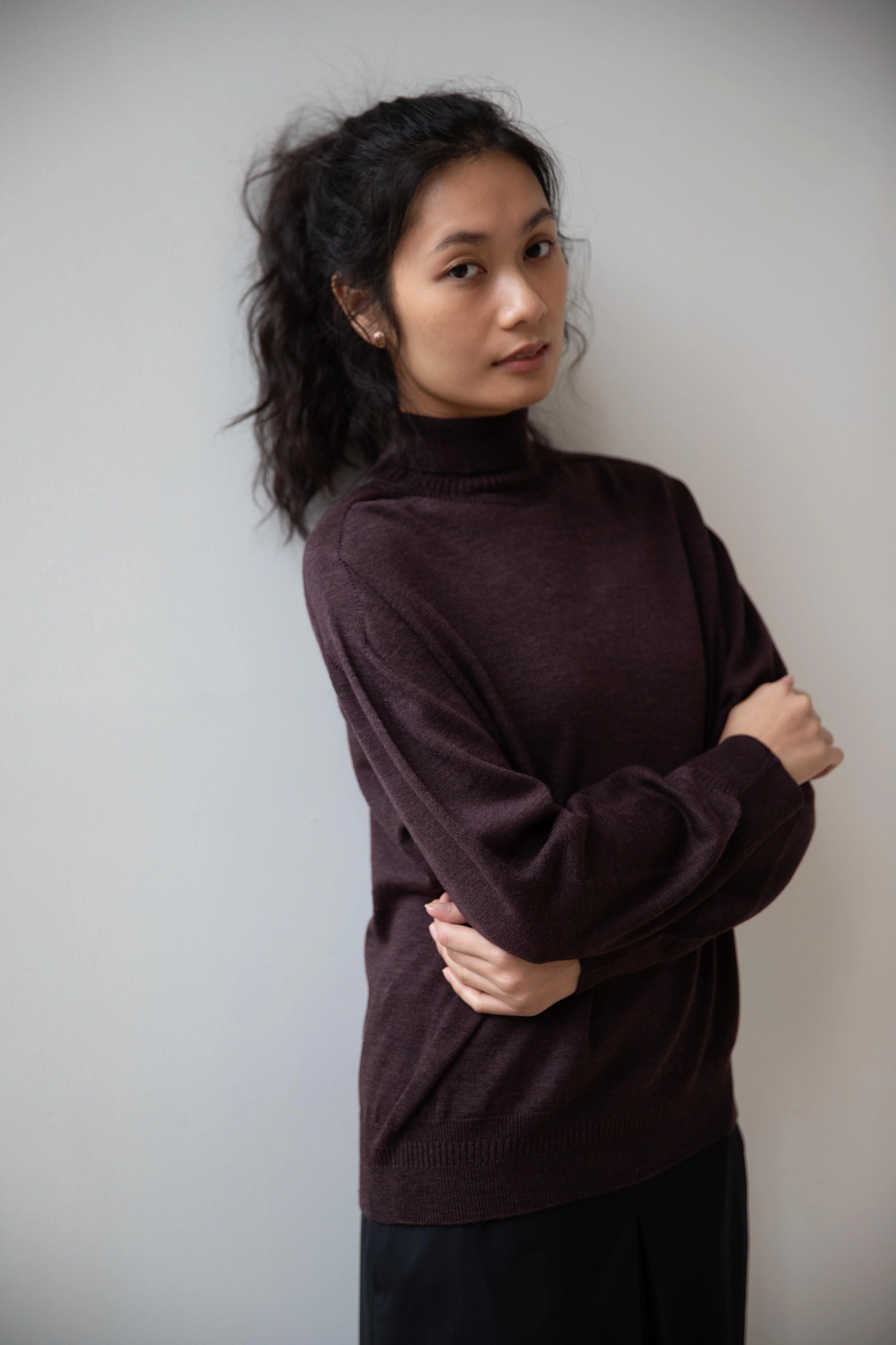 Aseedonclöud | Seiyakou High Neck Knit in Brown - Image 3