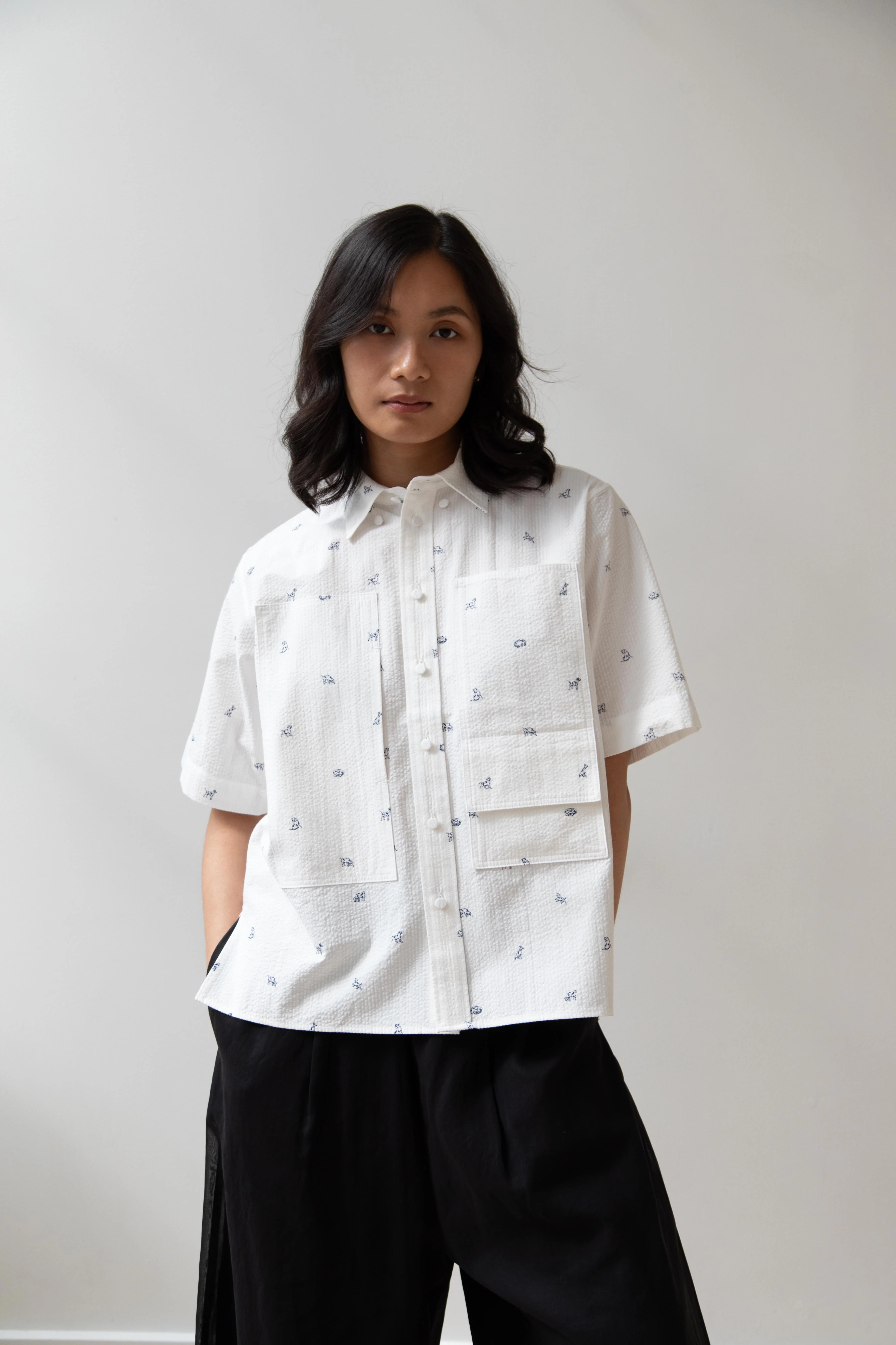 Aseedonclöud | Shokuonshitsu Workshirt in Companion Dog Print - Image 13