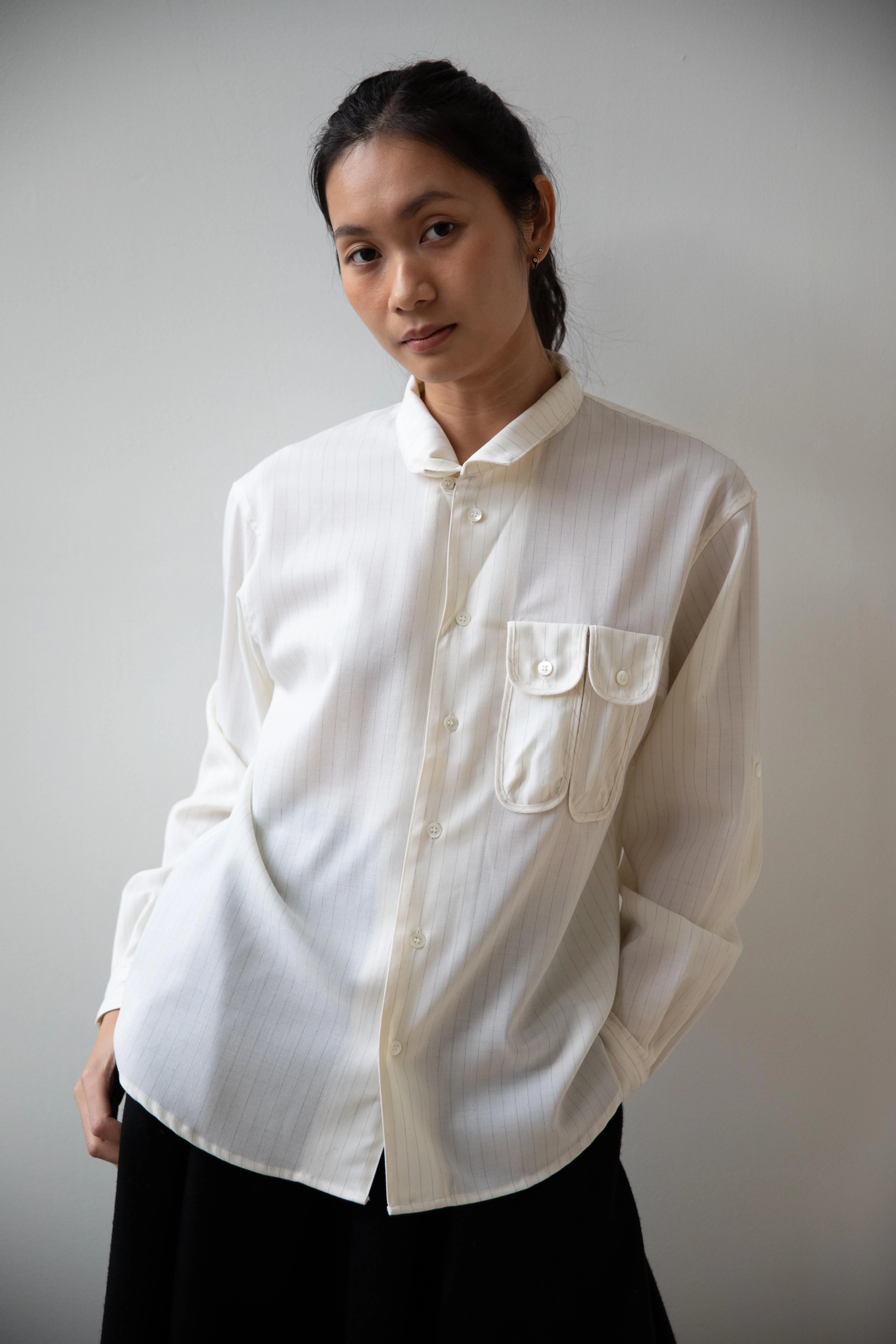 Aseedonclöud | Study Uniform Shirt in Off White - Image 7