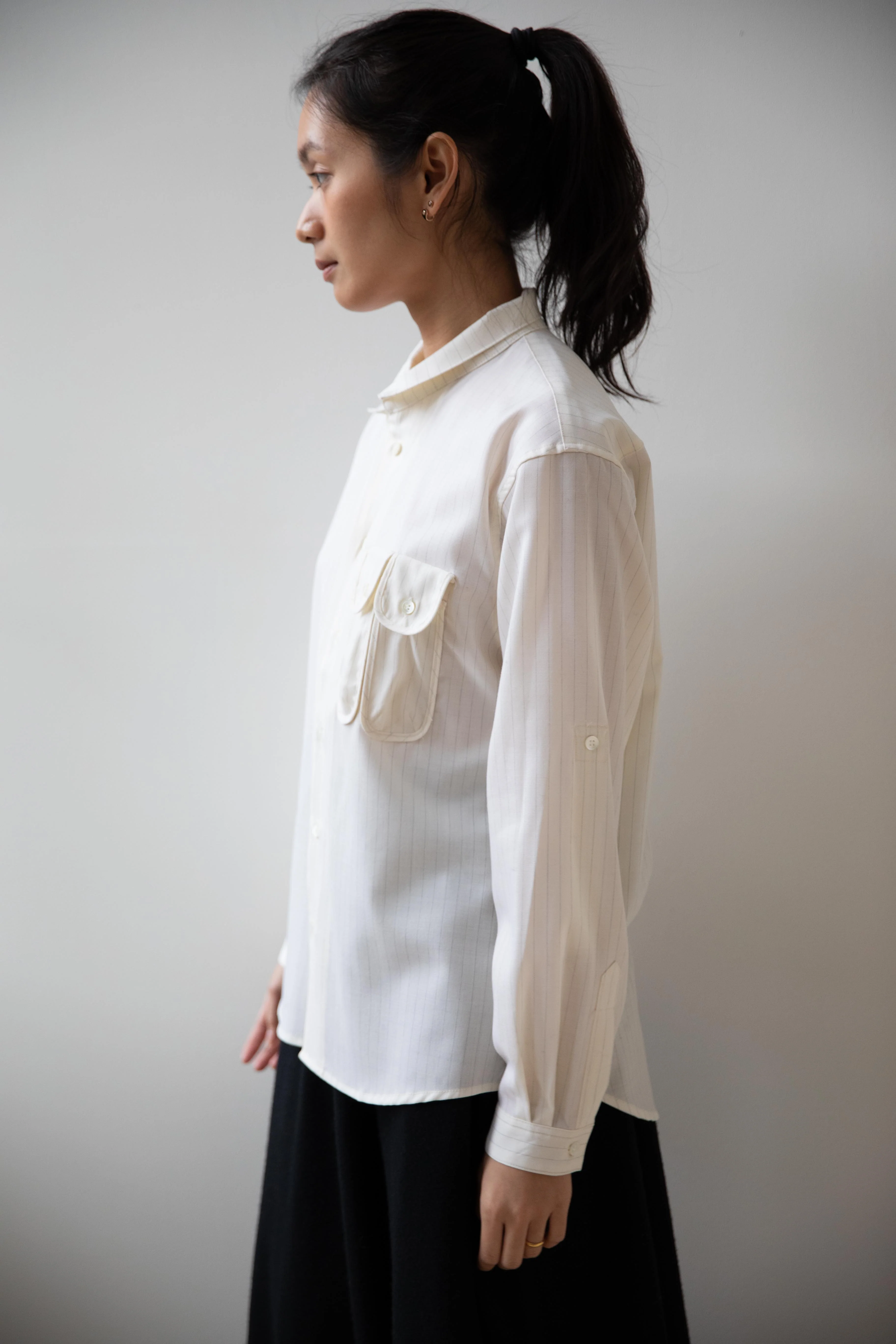 Aseedonclöud | Study Uniform Shirt in Off White - Image 9