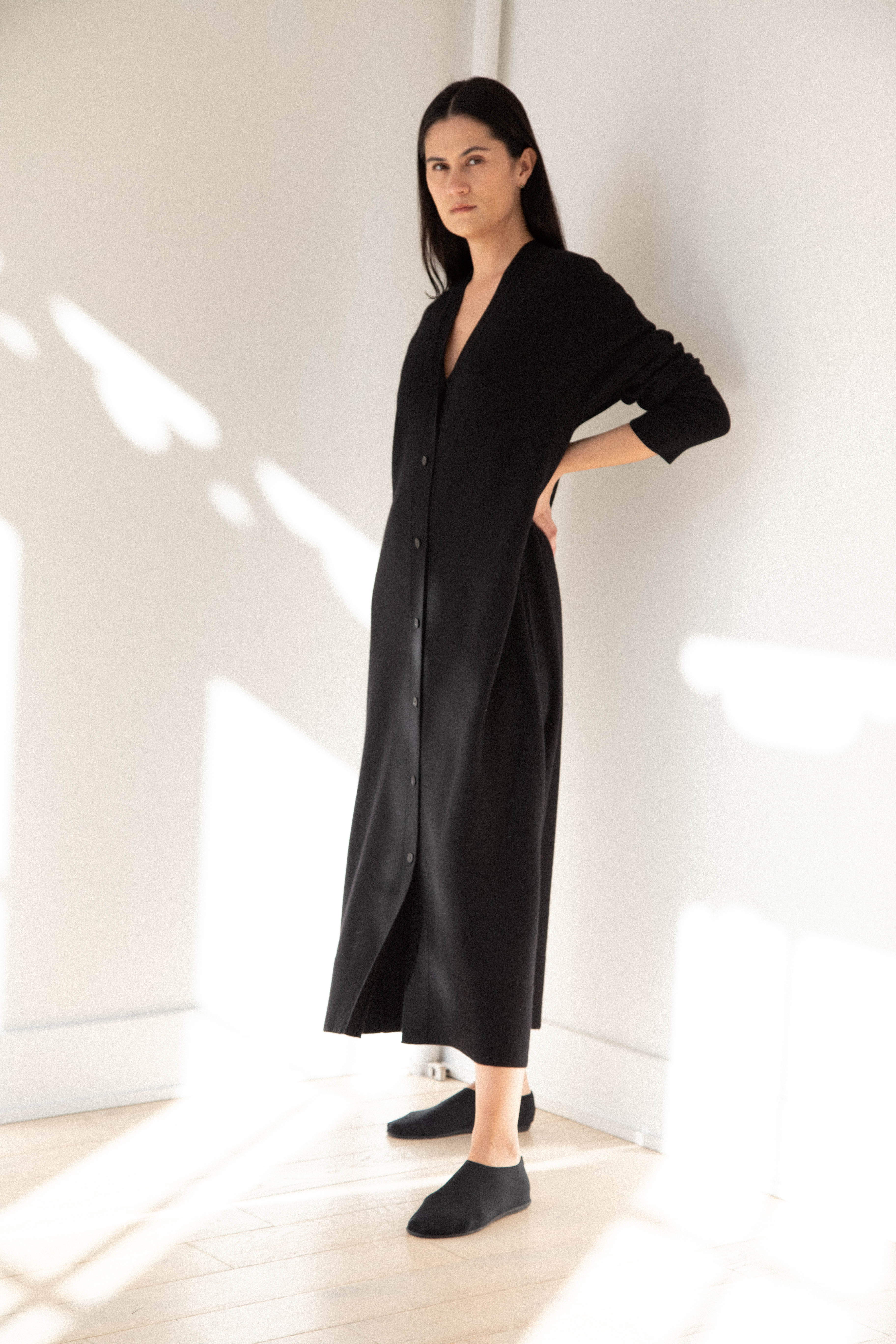 Aton | Cardigan Dress in Black - Image 15