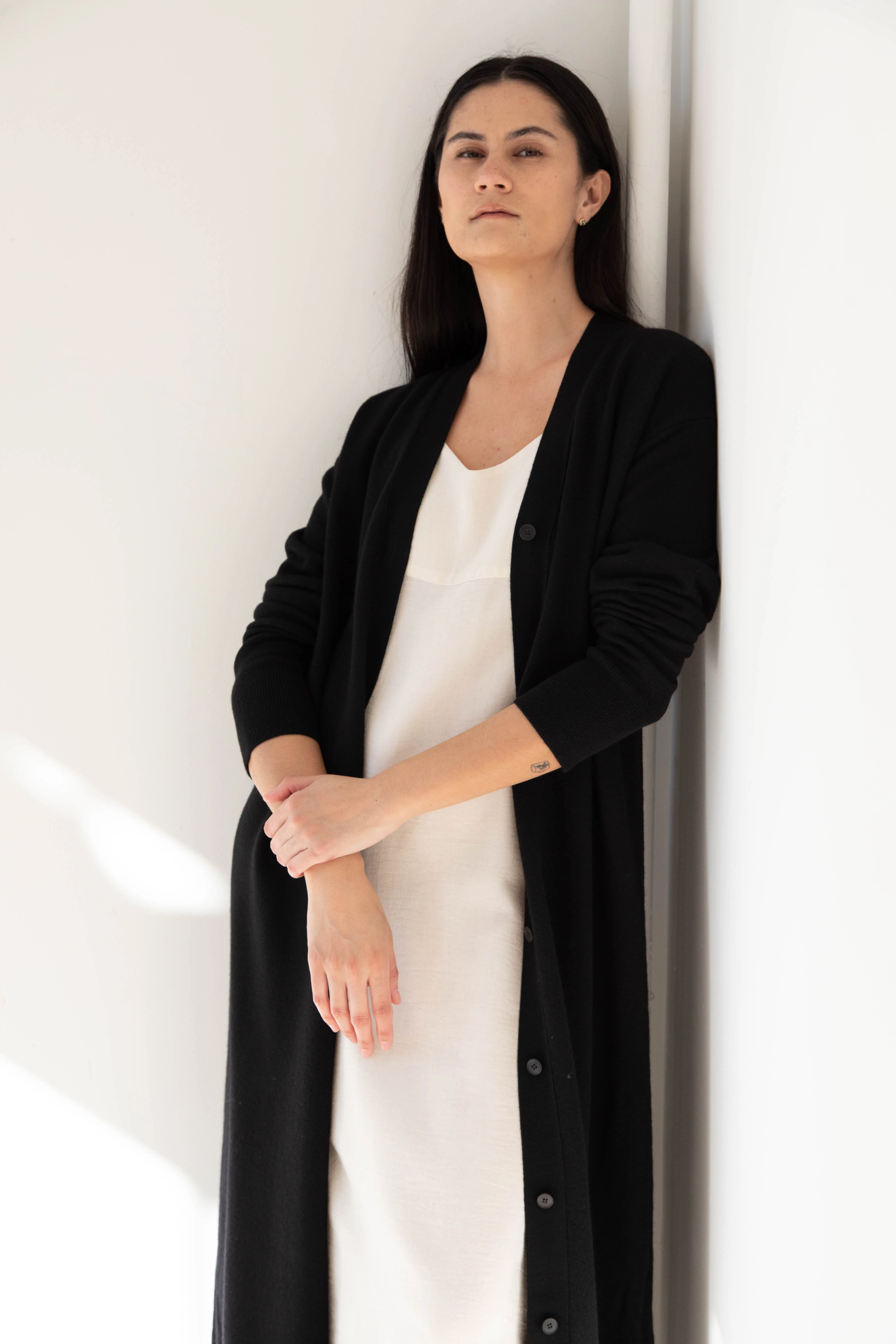 Aton | Cardigan Dress in Black - Image 33