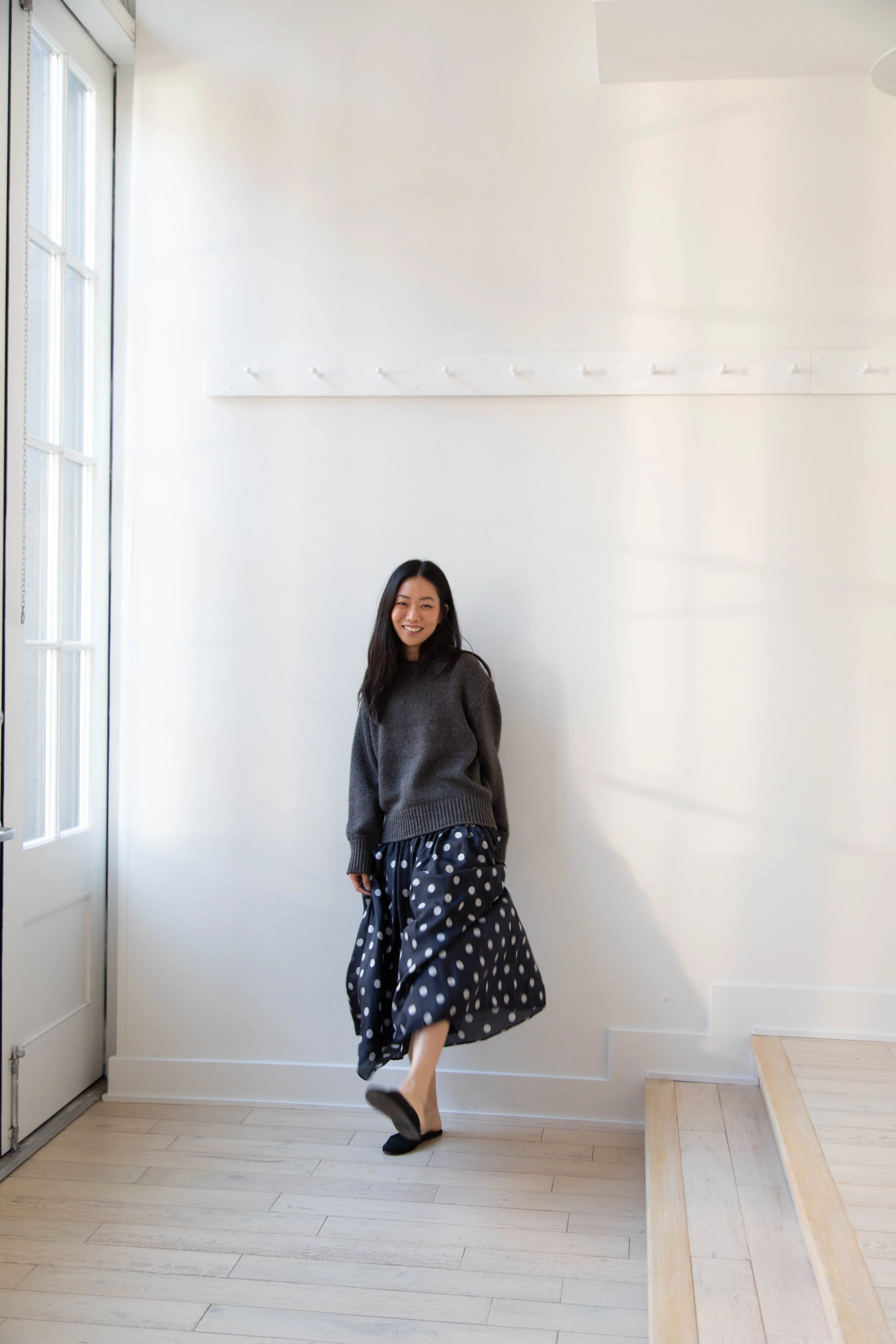 Aton | Crewneck Sweater in Charcoal Wool Silk - Image 38