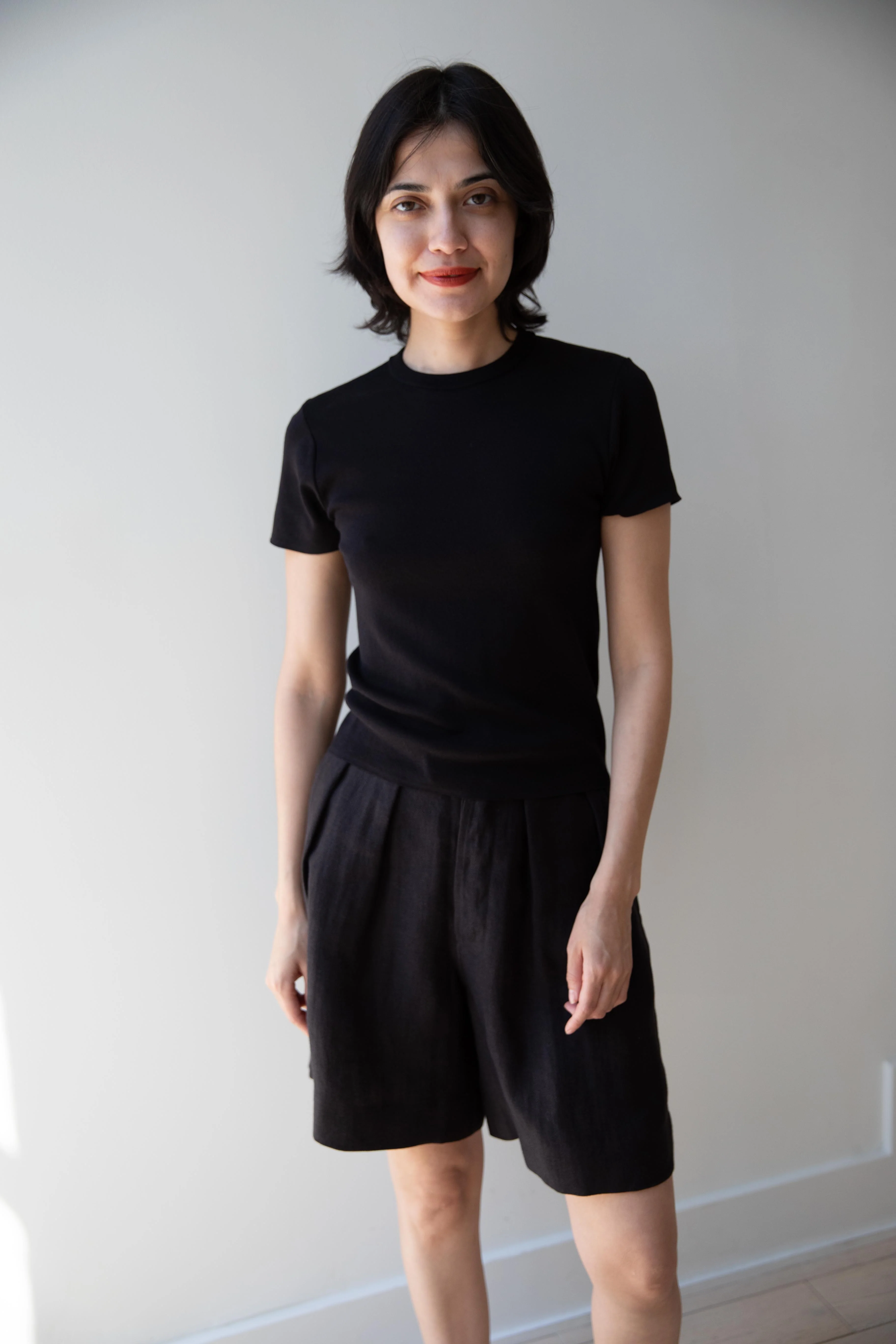Aton | Fresca Circular Rib T-Shirt in Black - Image 15