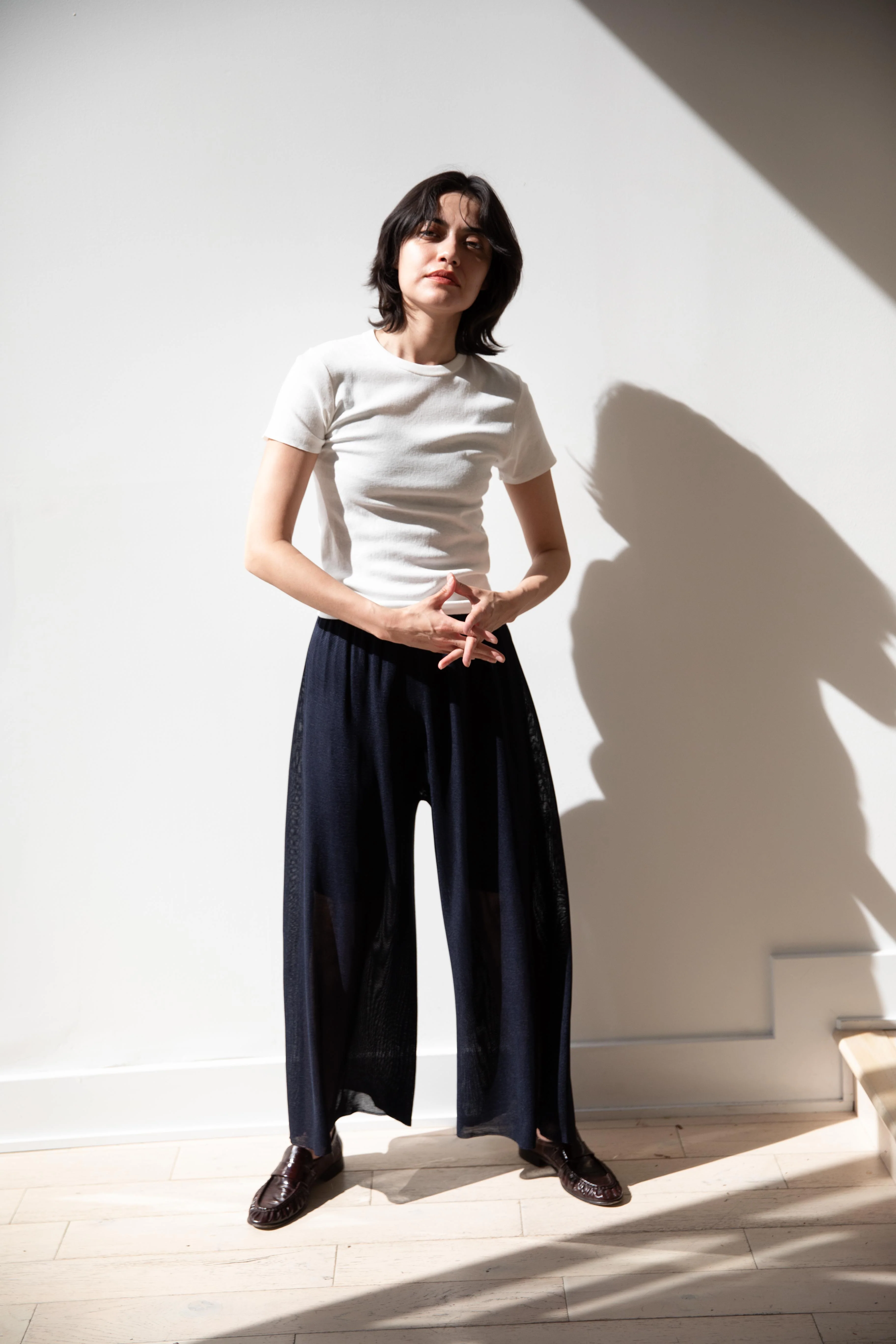 Aton | Fresca Circular Rib T-Shirt in White - Image 15