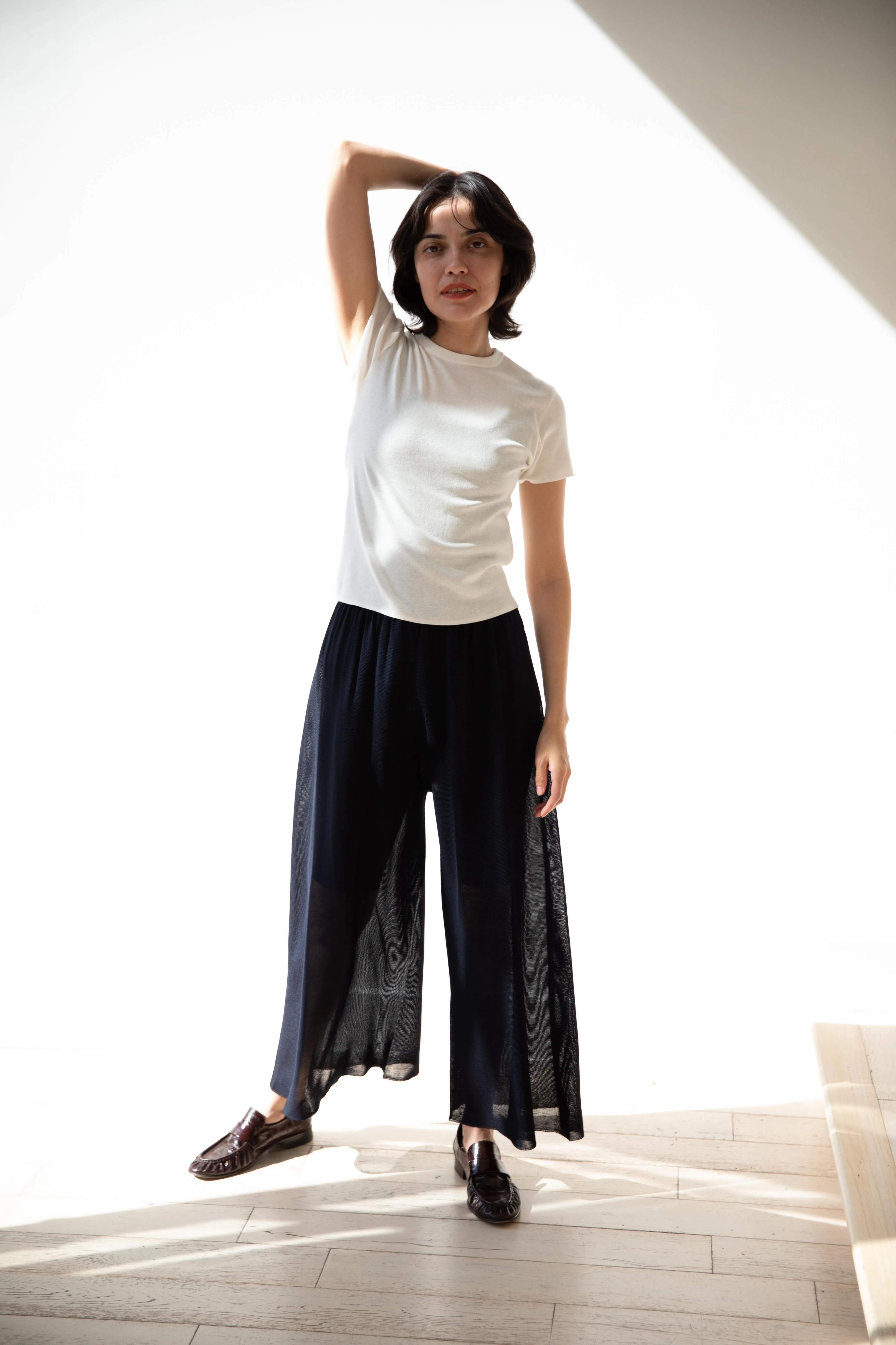Aton | Fresca Circular Rib T-Shirt in White - Image 8