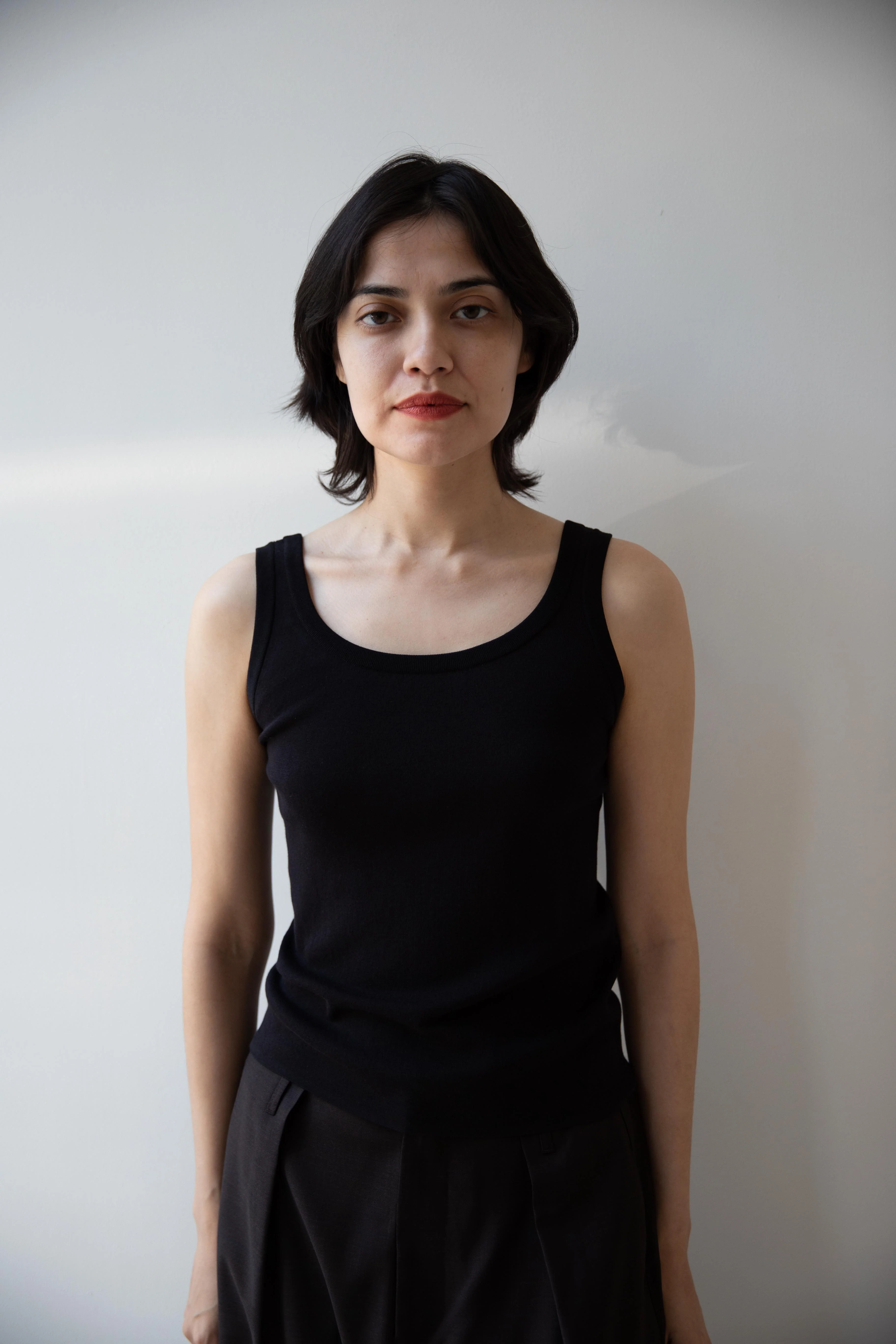 Aton | Fresca Circular Rib Tank Top in Black - Image 14