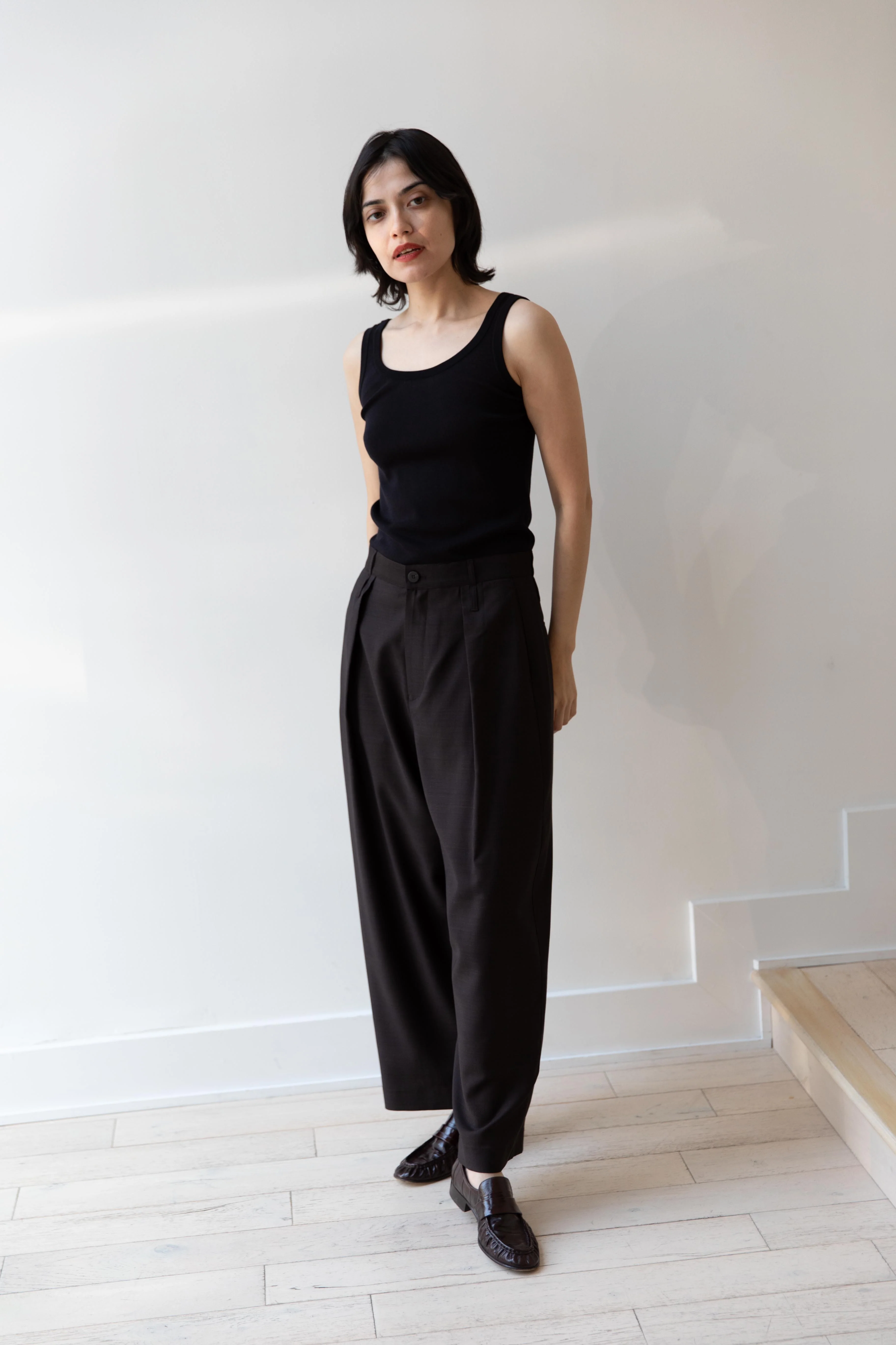 Aton | Fresca Circular Rib Tank Top in Black - Image 17