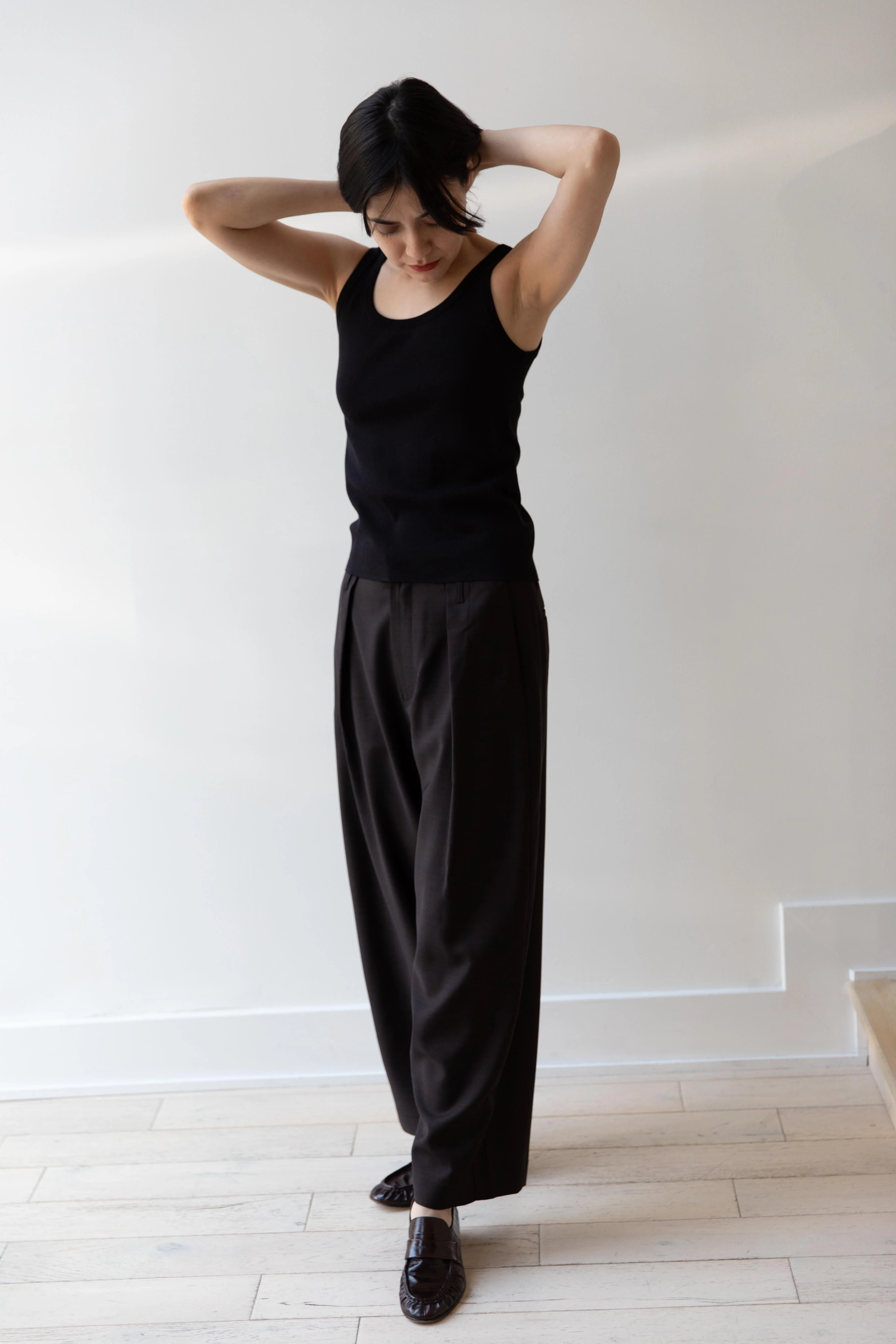 Aton | Fresca Circular Rib Tank Top in Black - Image 7