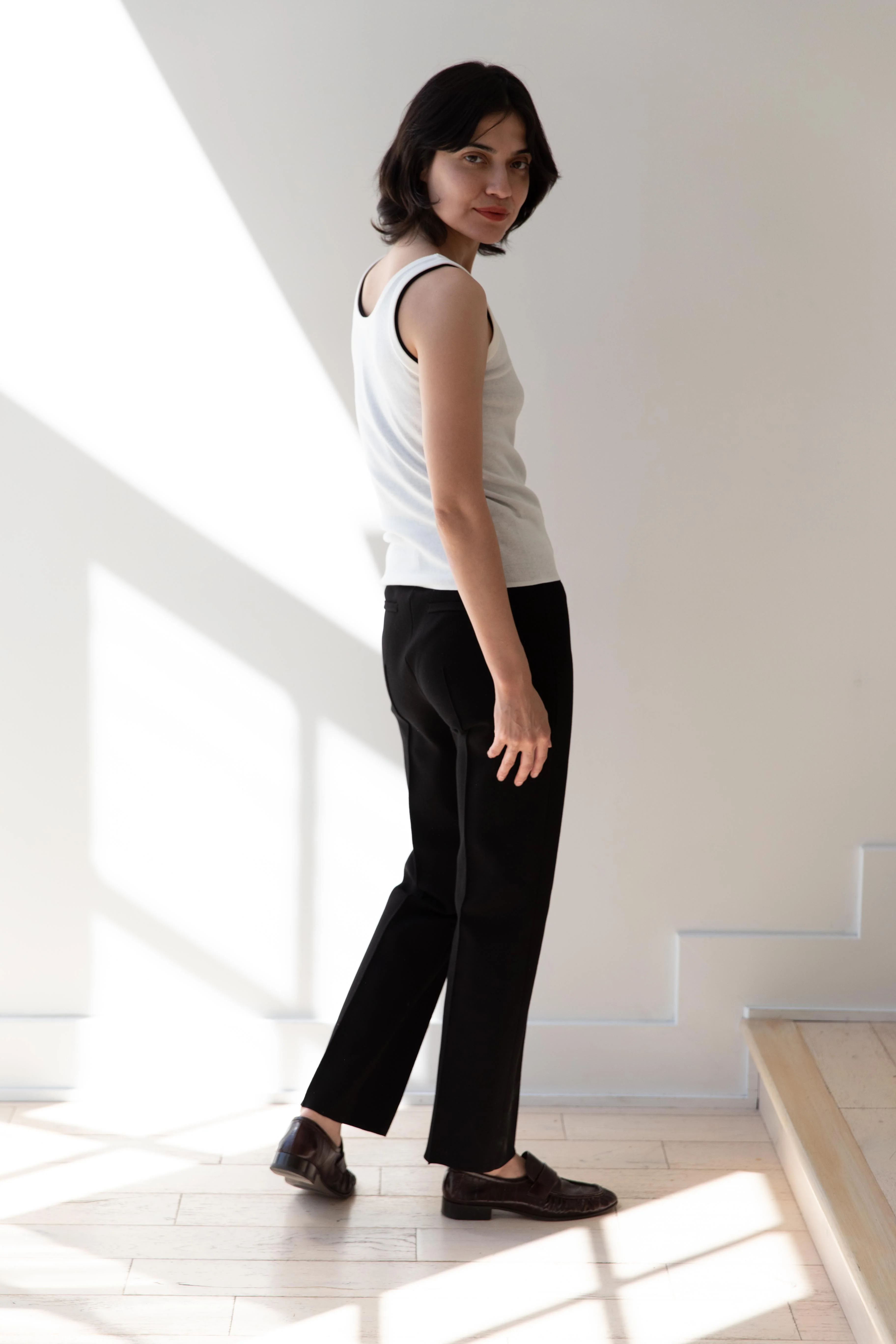 Aton | Fresca Circular Rib Tank Top in White - Image 13