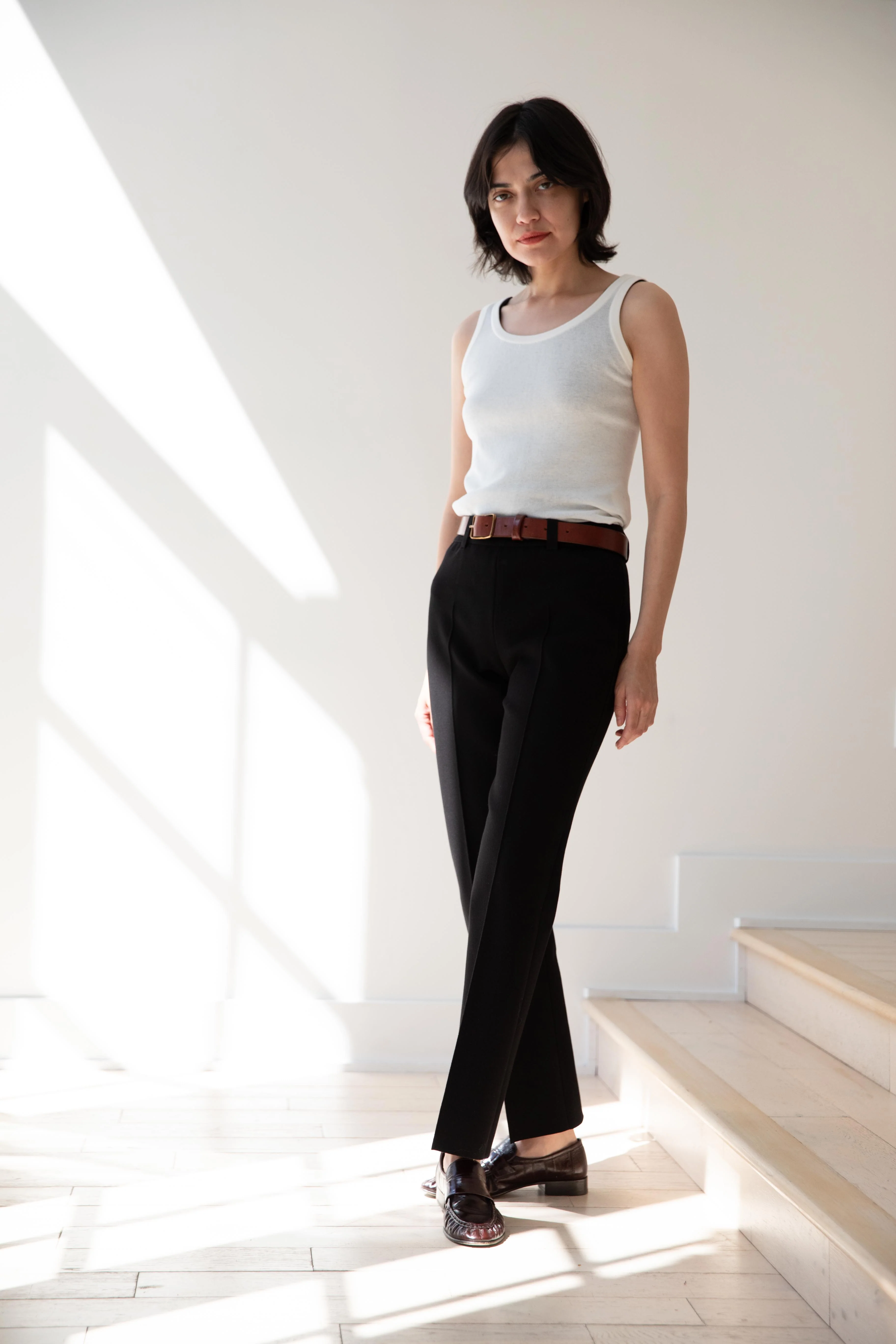 Aton | Fresca Circular Rib Tank Top in White - Image 21