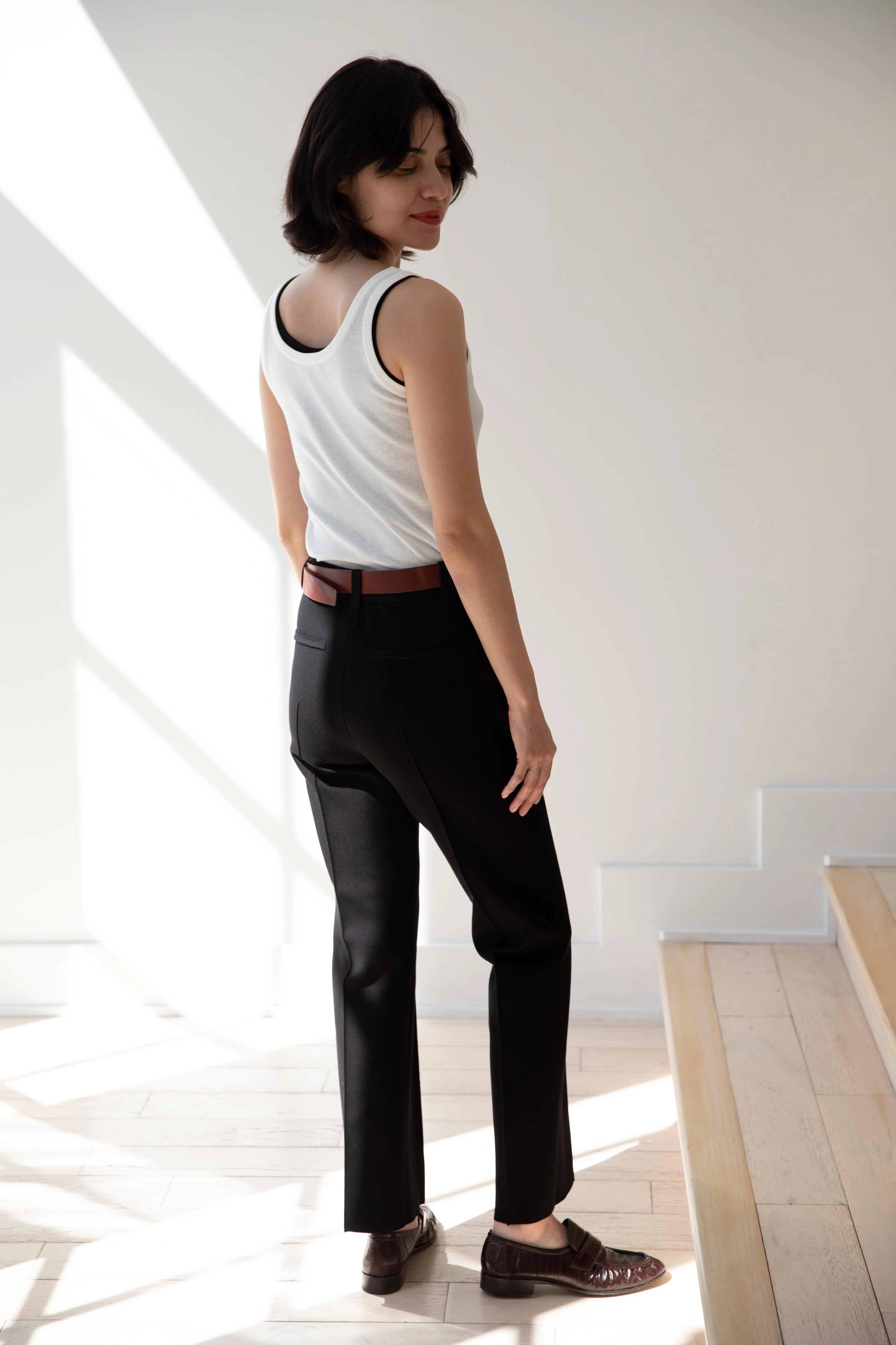 Aton | Fresca Circular Rib Tank Top in White - Image 23