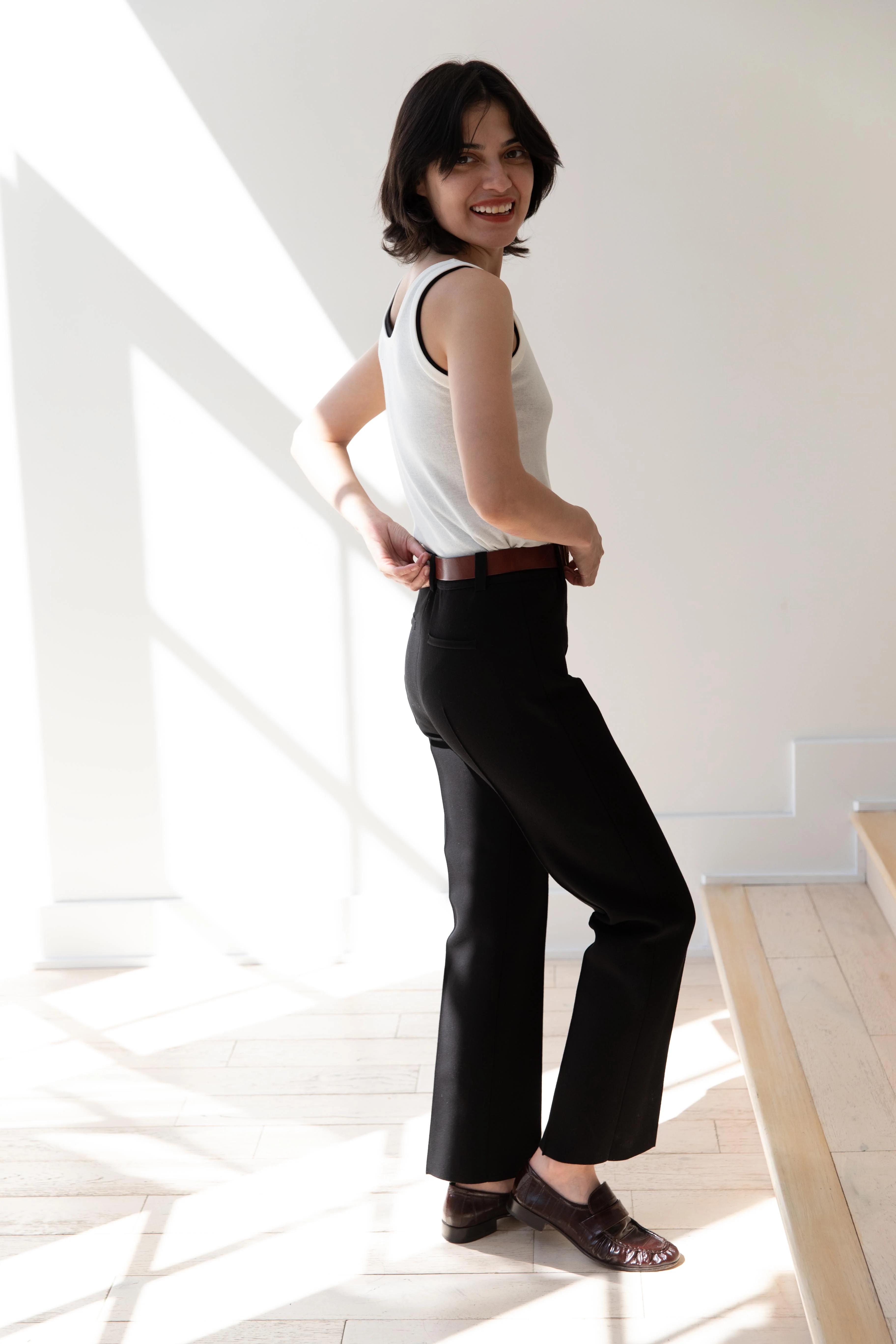 Aton | Fresca Circular Rib Tank Top in White - Image 24