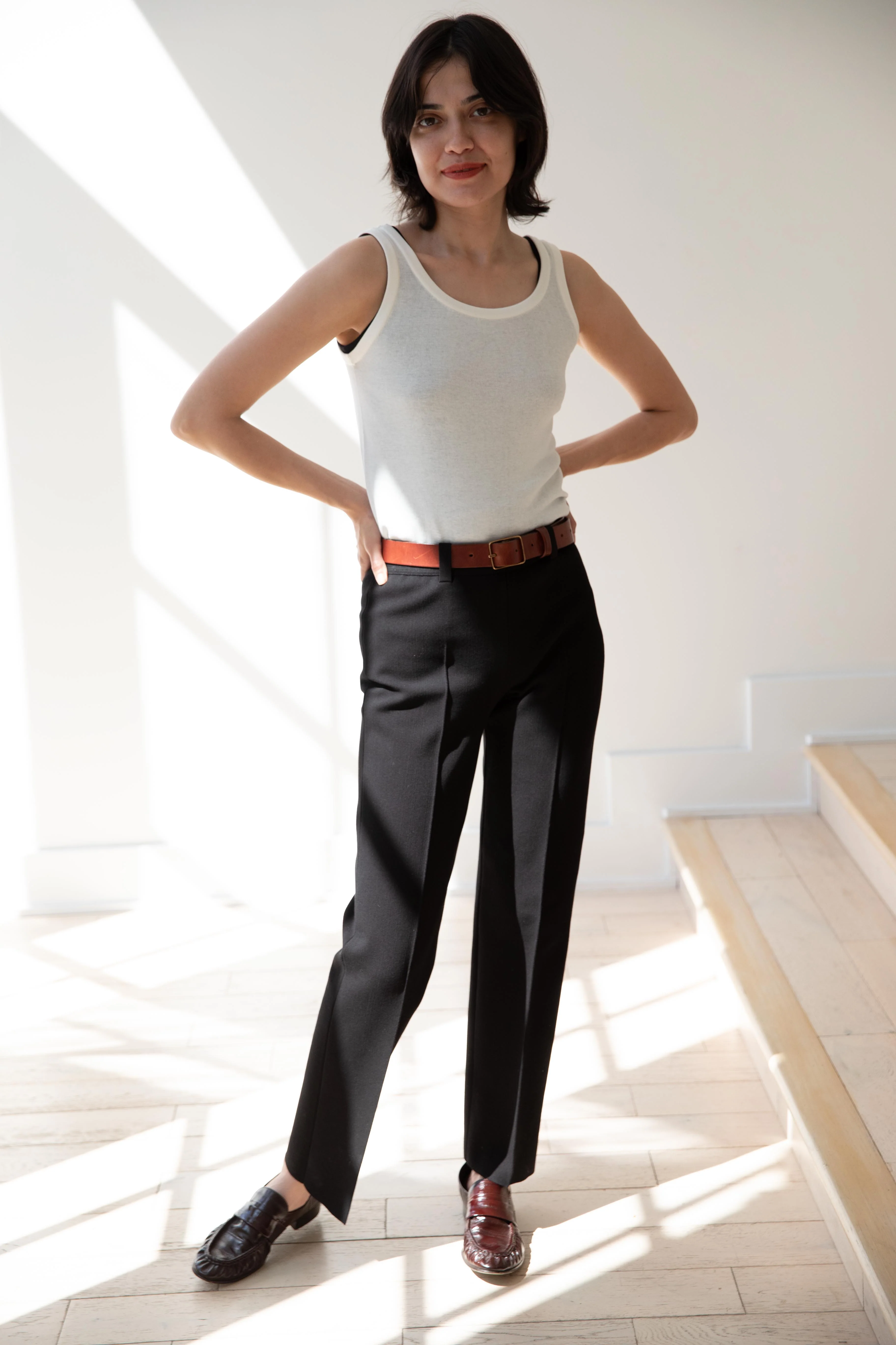 Aton | Fresca Circular Rib Tank Top in White - Image 25
