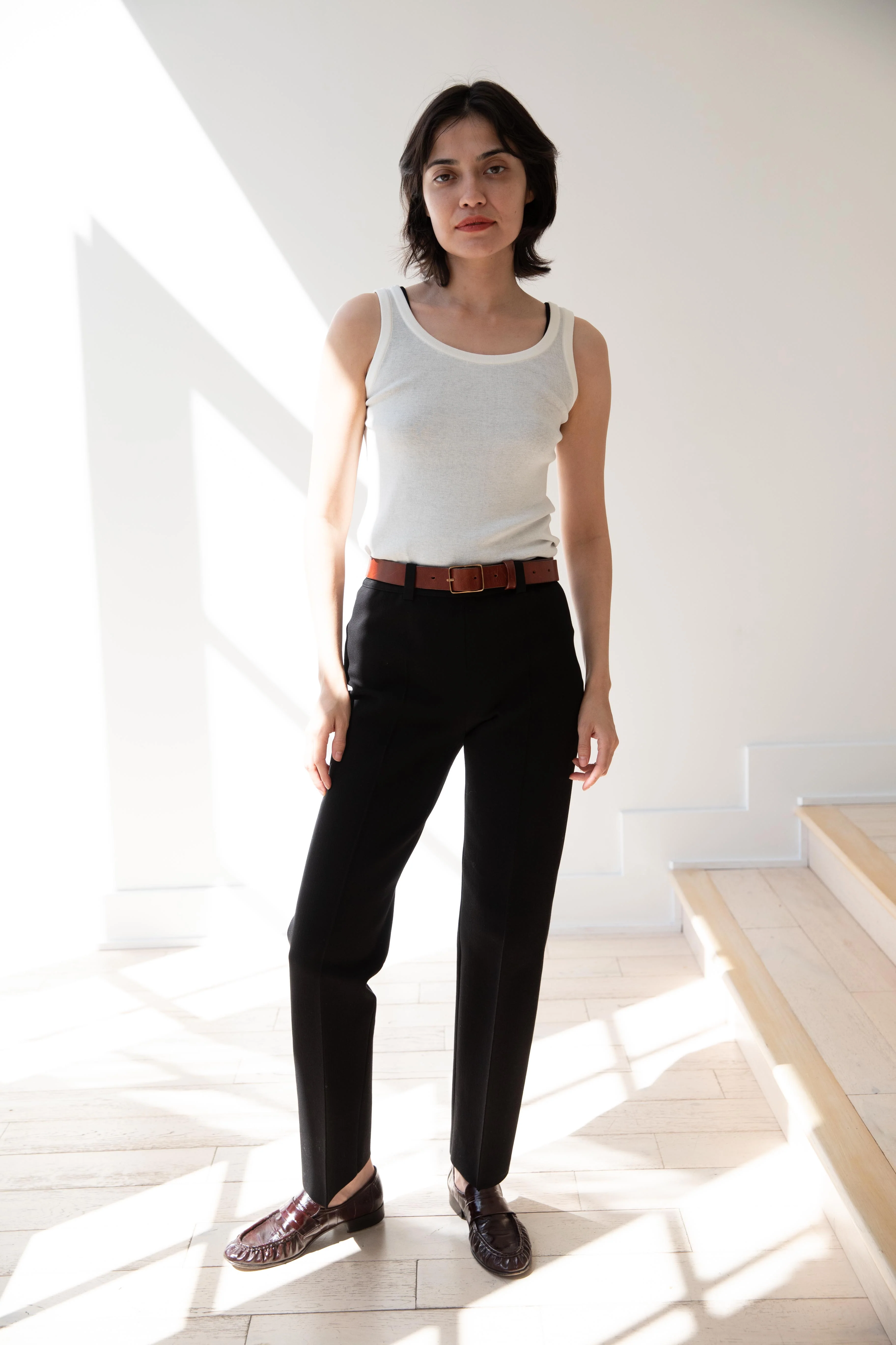 Aton | Fresca Circular Rib Tank Top in White - Image 31