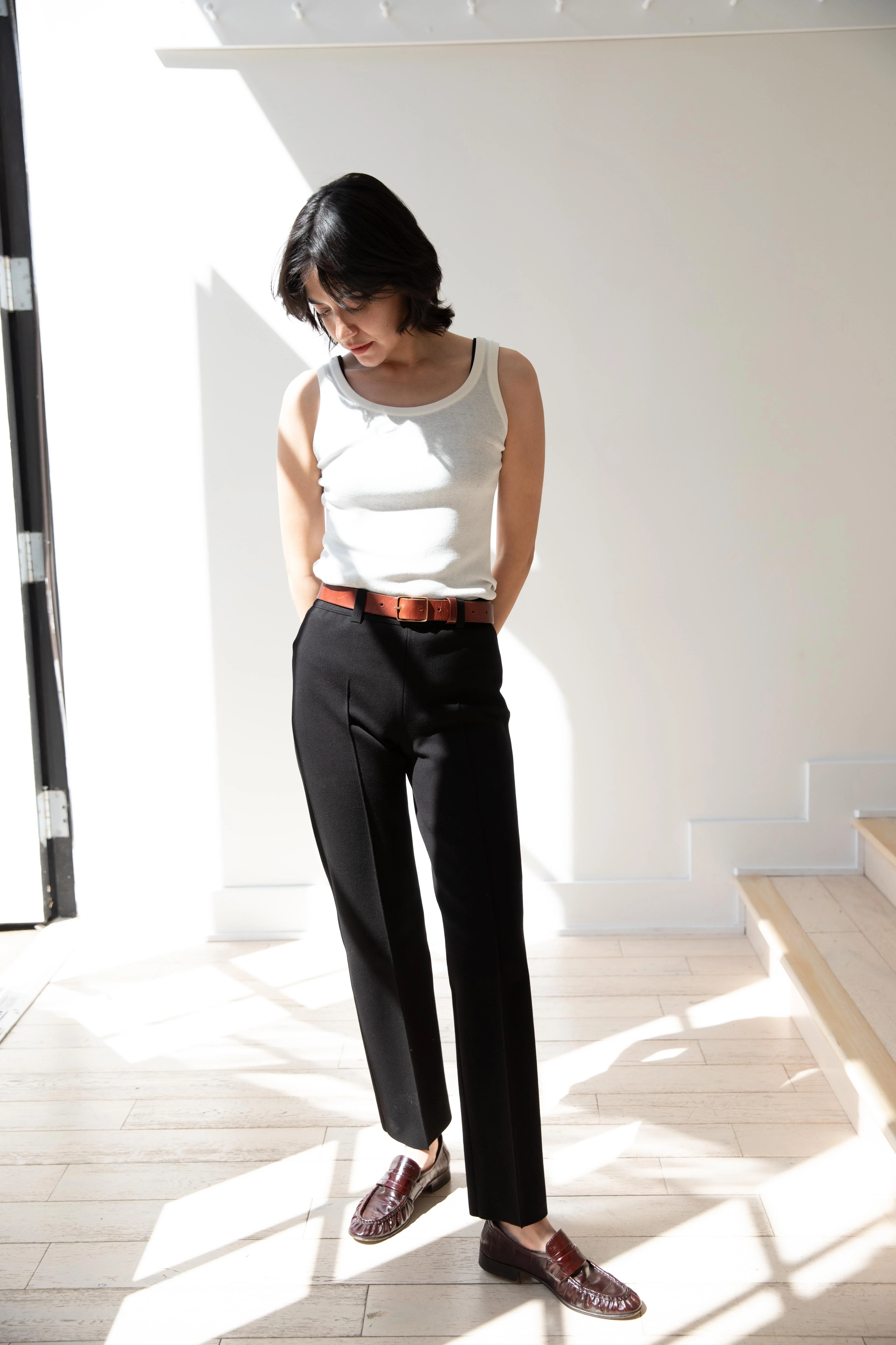 Aton | Fresca Circular Rib Tank Top in White - Image 32