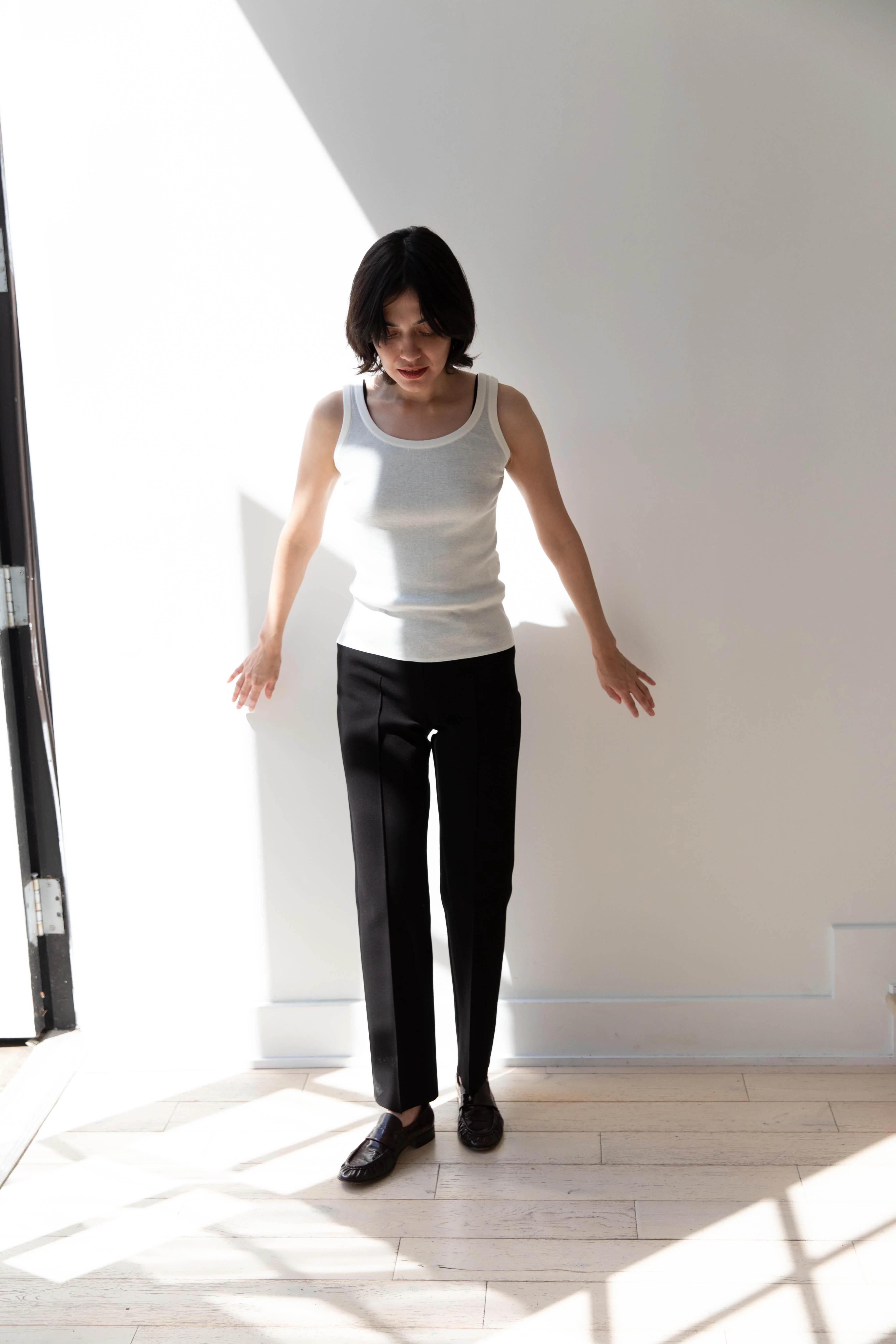 Aton | Fresca Circular Rib Tank Top in White - Image 8