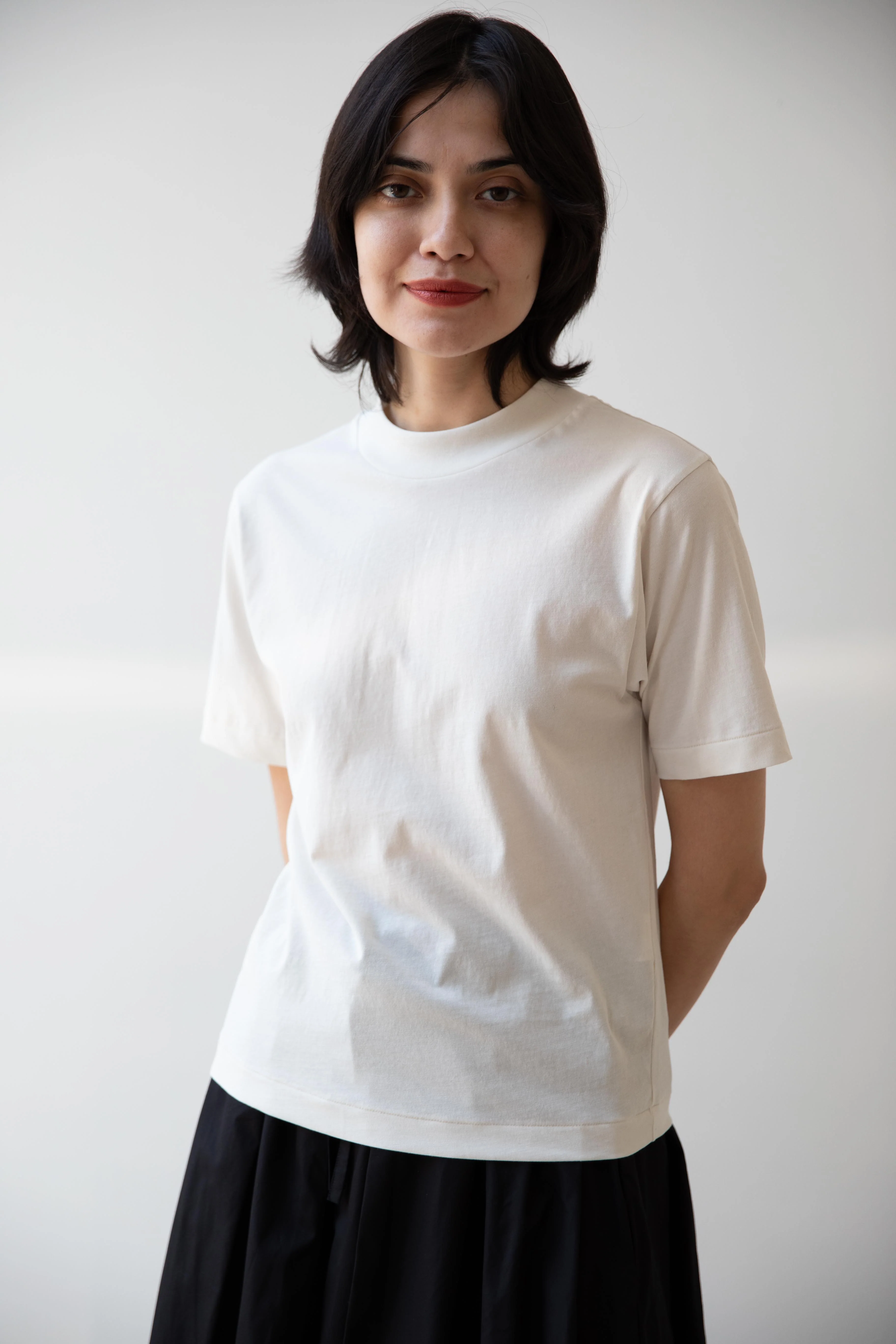 Aton | Fresca Nubuck T-Shirt in Warm White - Image 2