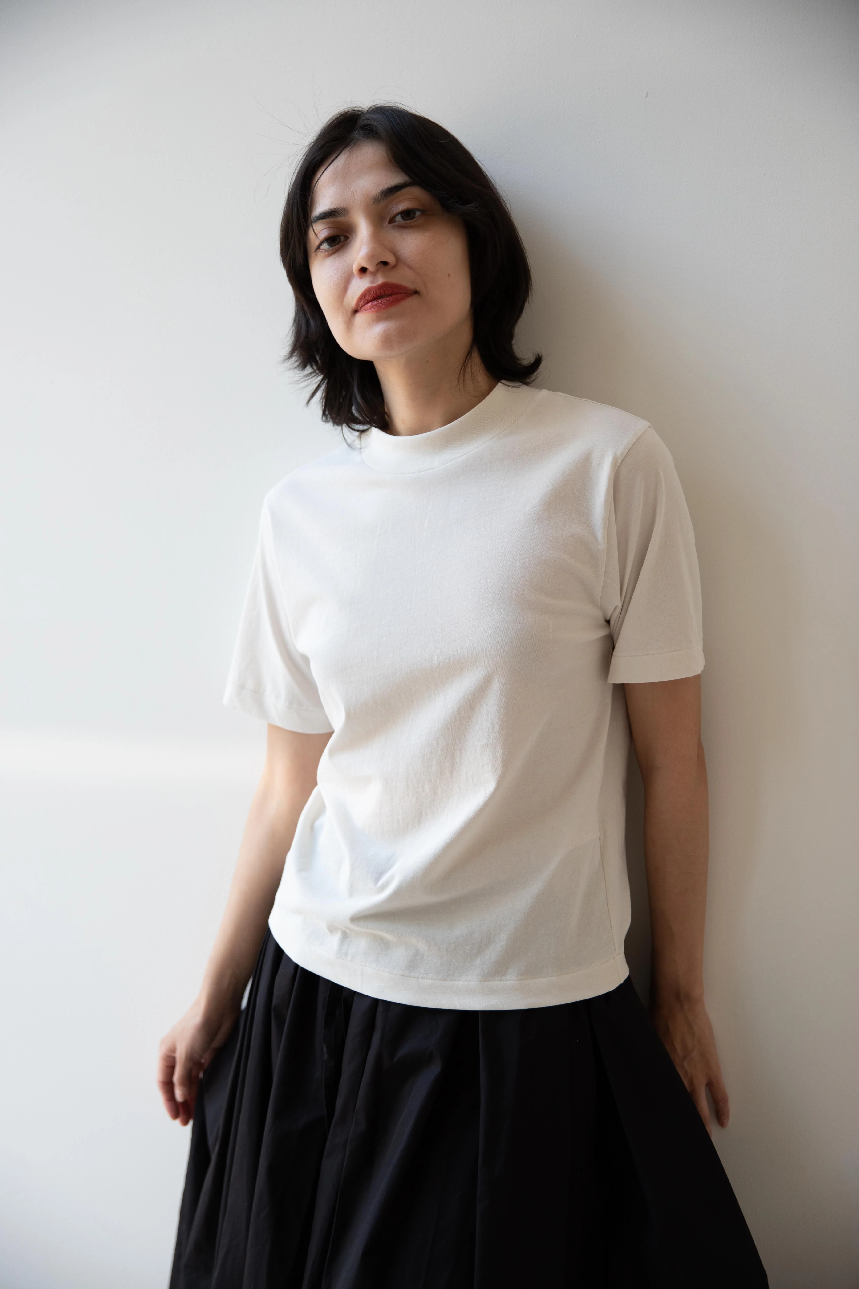 Aton | Fresca Nubuck T-Shirt in Warm White - Image 29