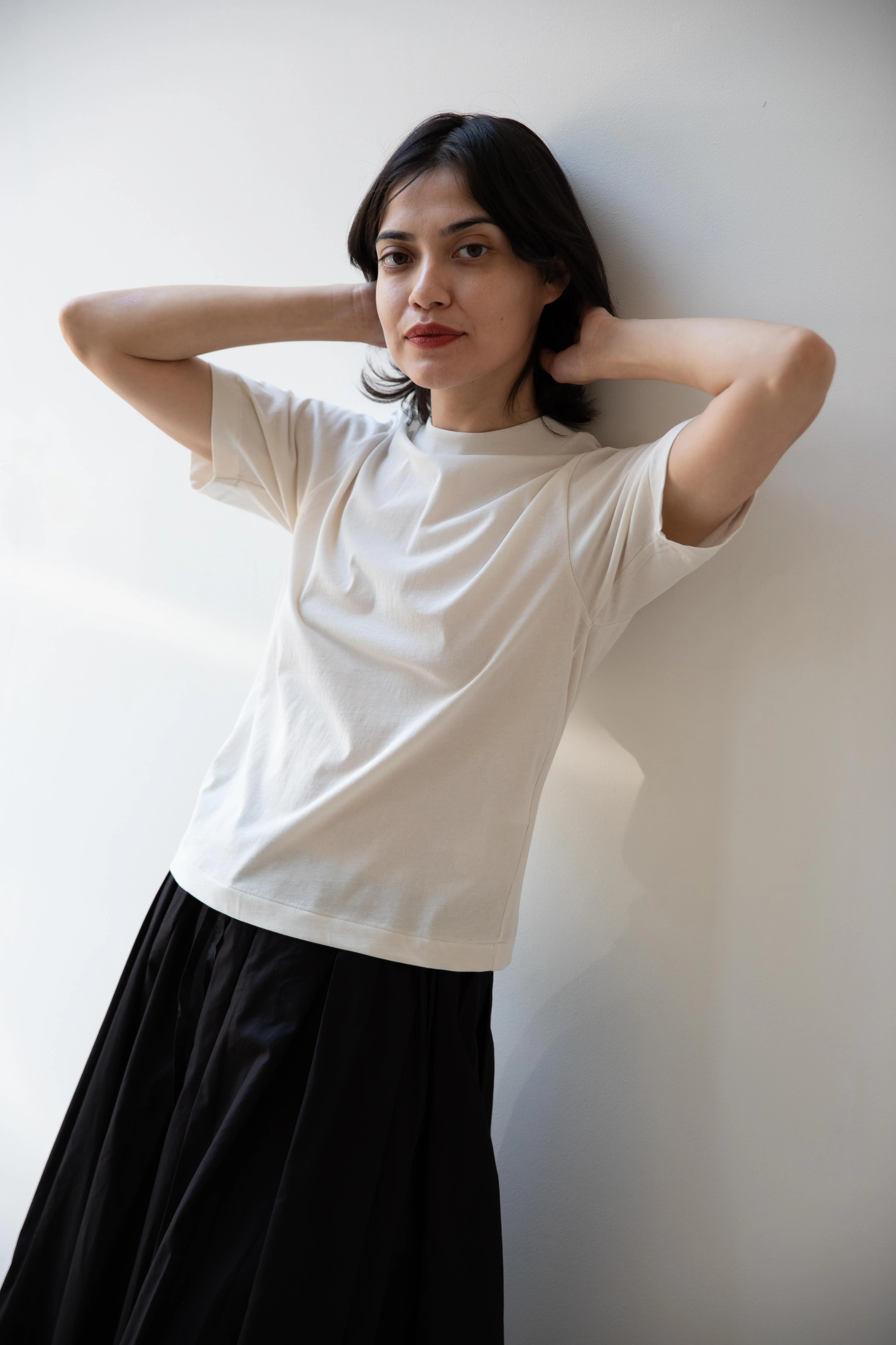 Aton | Fresca Nubuck T-Shirt in Warm White - Image 7