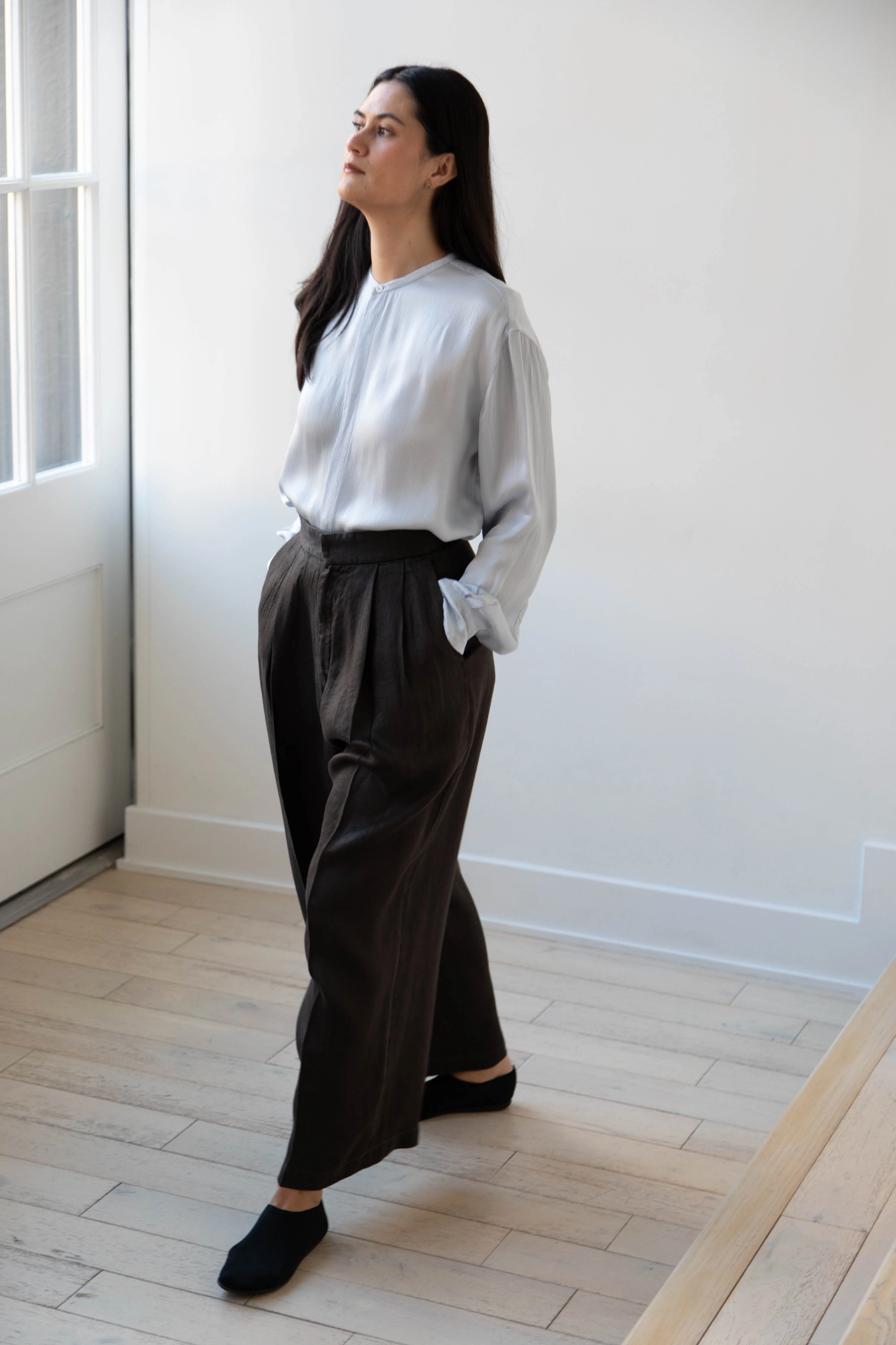 Aton | Garment Dyed Wide Leg Pants - Image 23