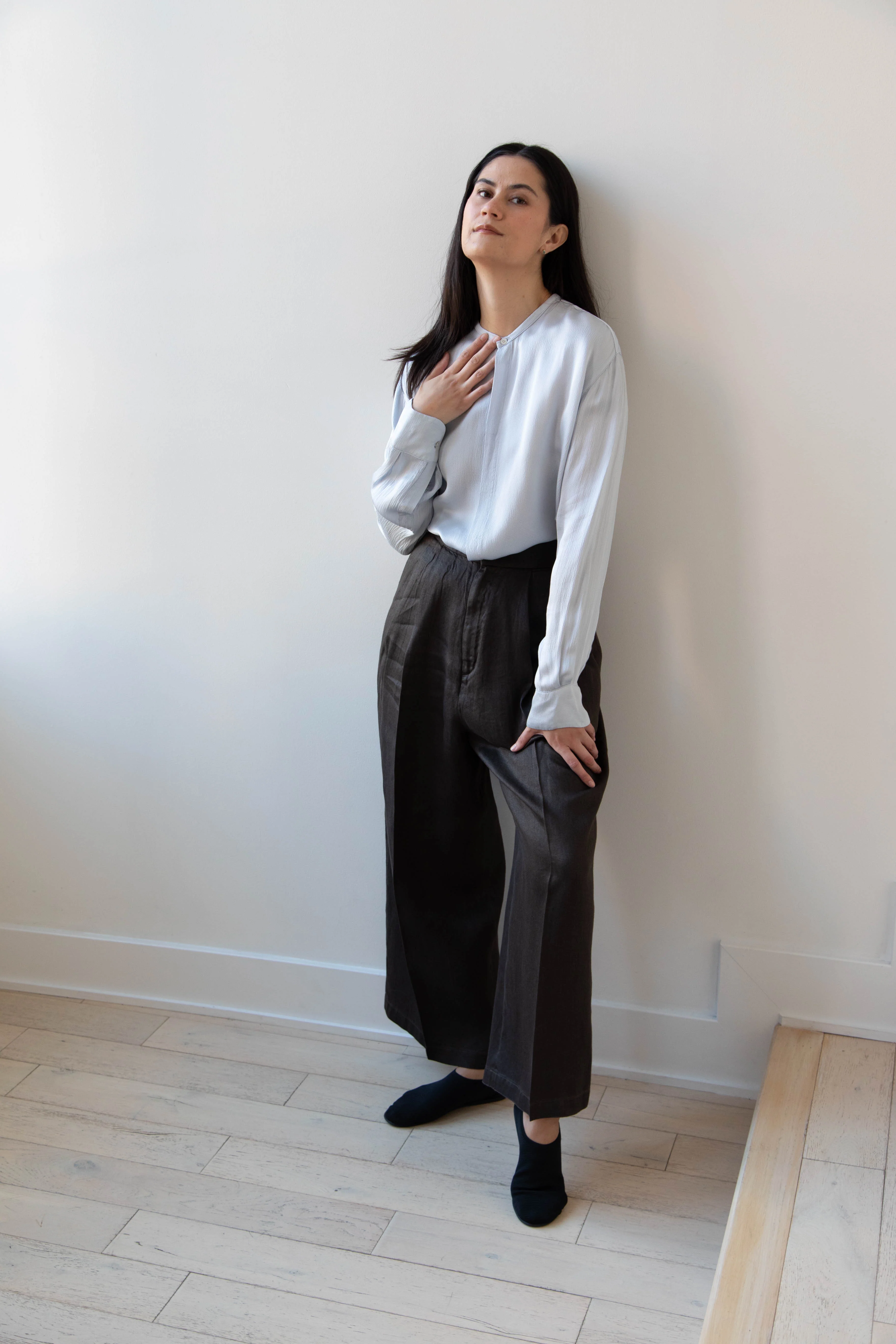 Aton | Garment Dyed Wide Leg Pants - Image 32