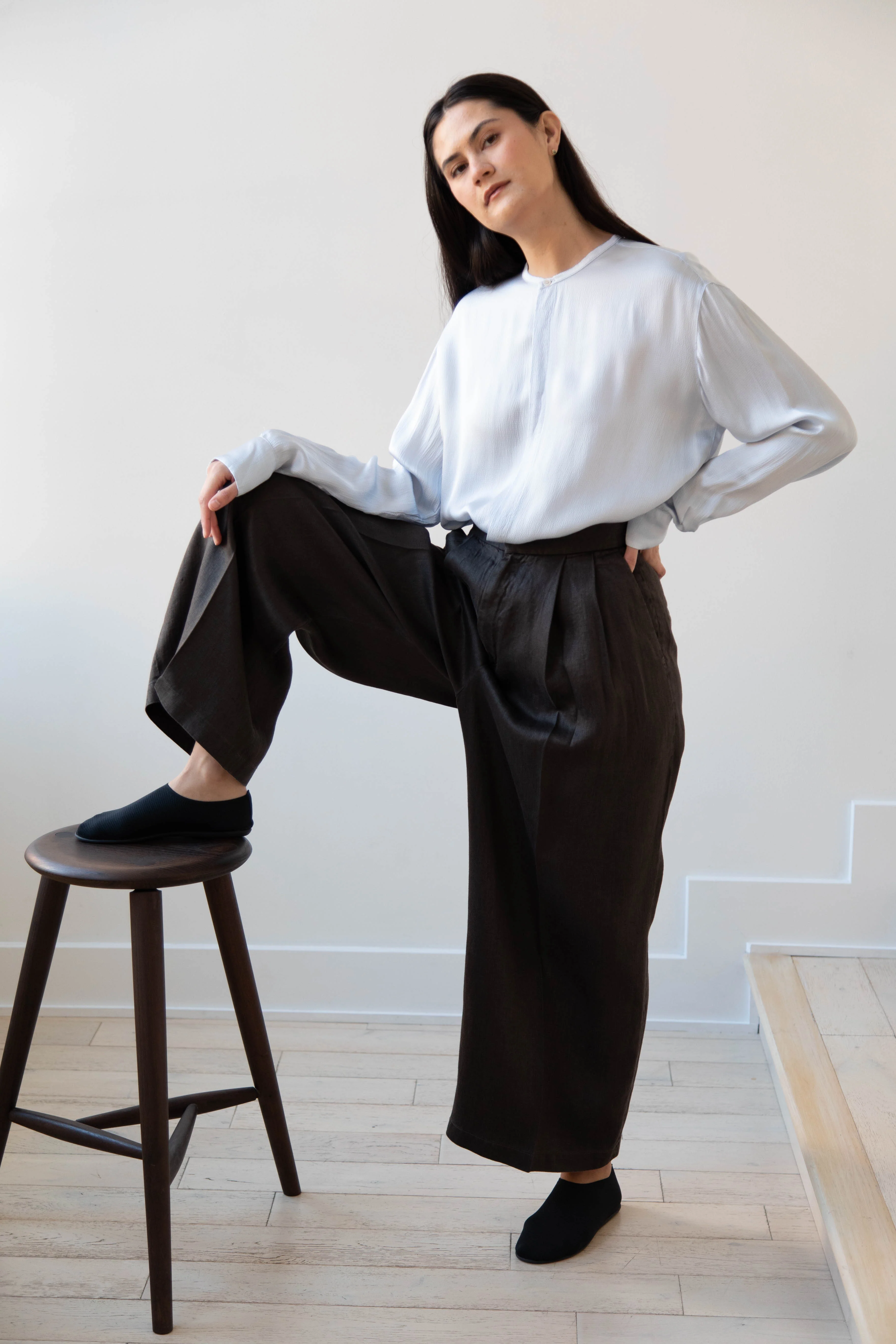 Aton | Garment Dyed Wide Leg Pants - Image 7
