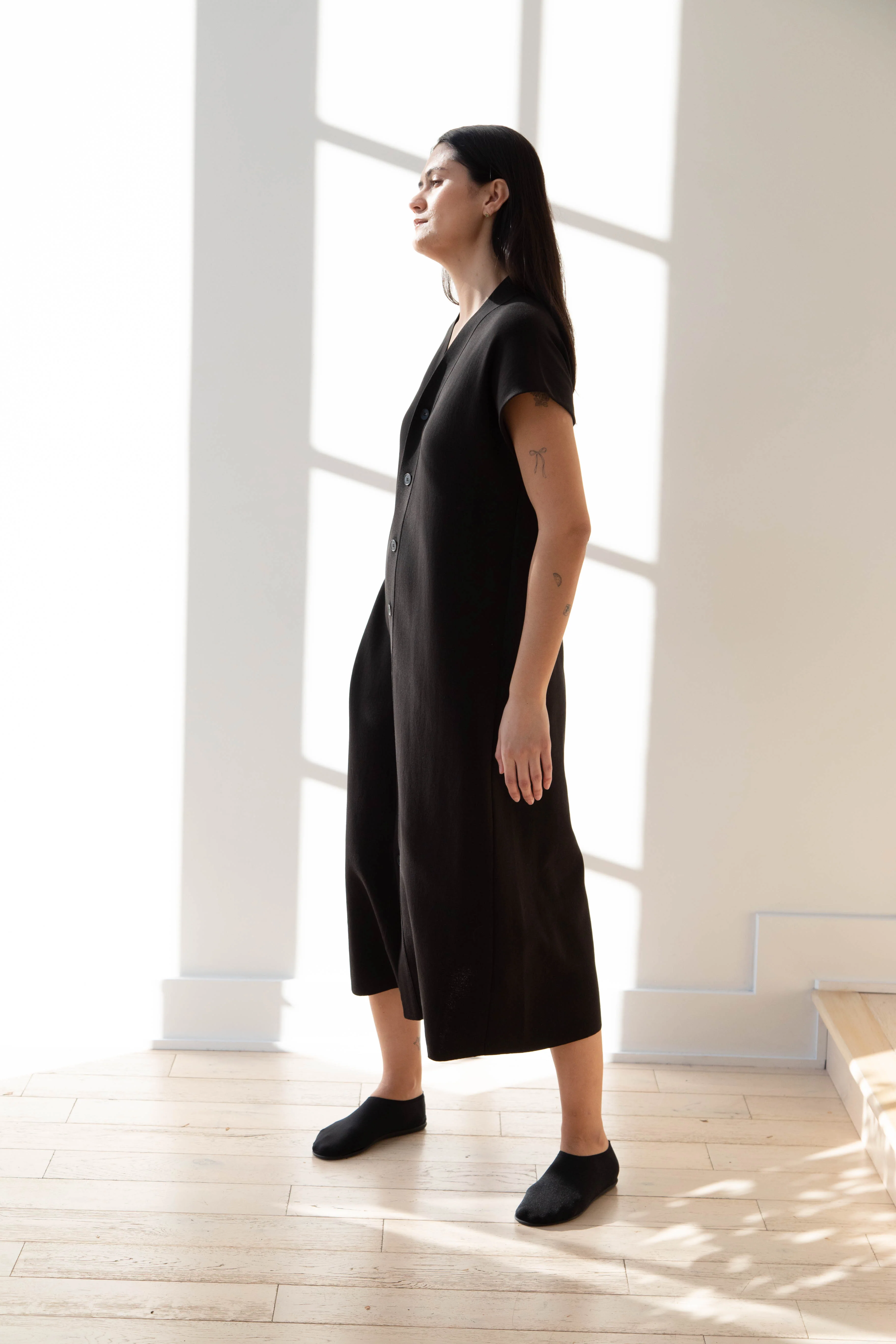 Aton | Knit Vest Dress in Black - Image 13