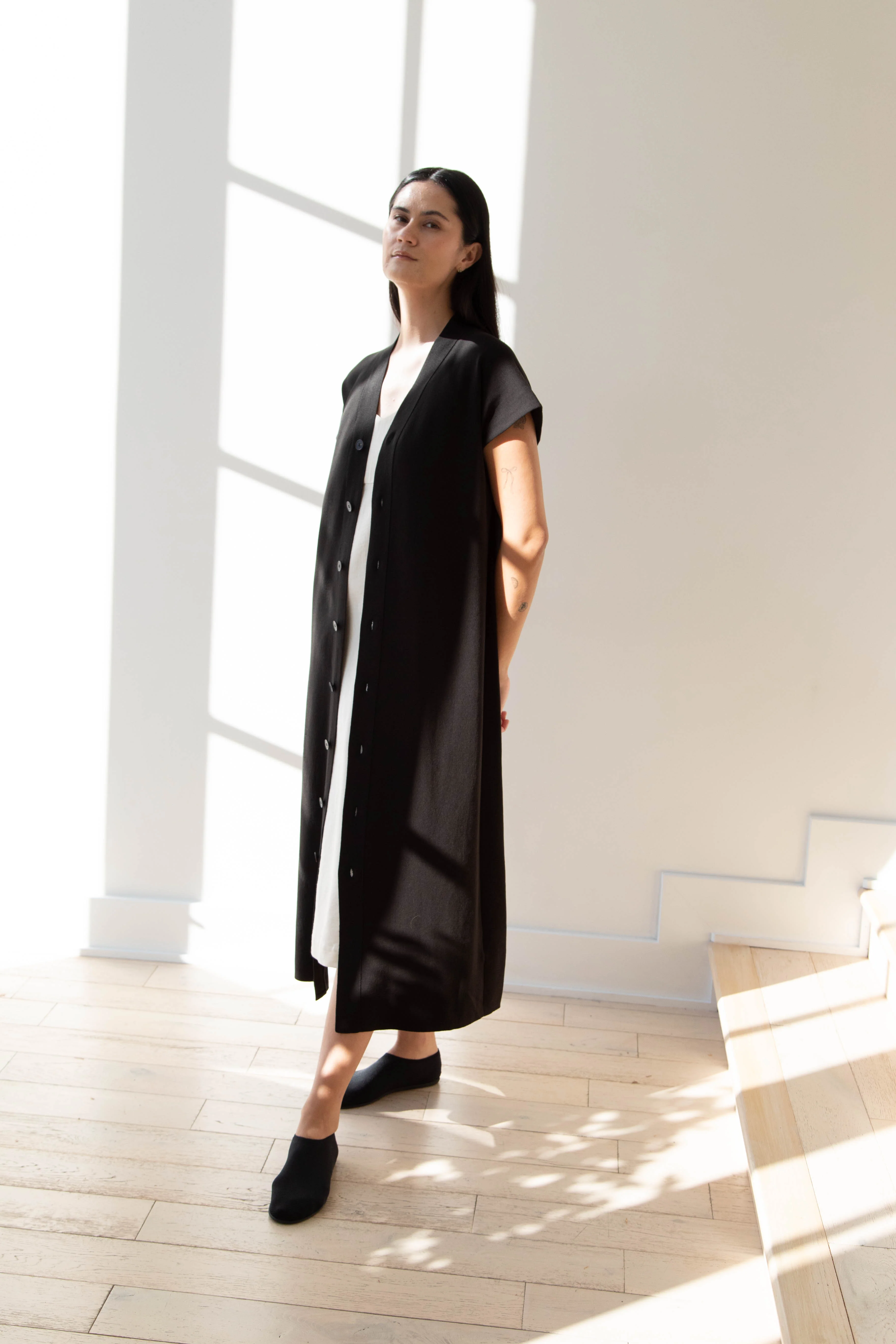 Aton | Knit Vest Dress in Black - Image 23