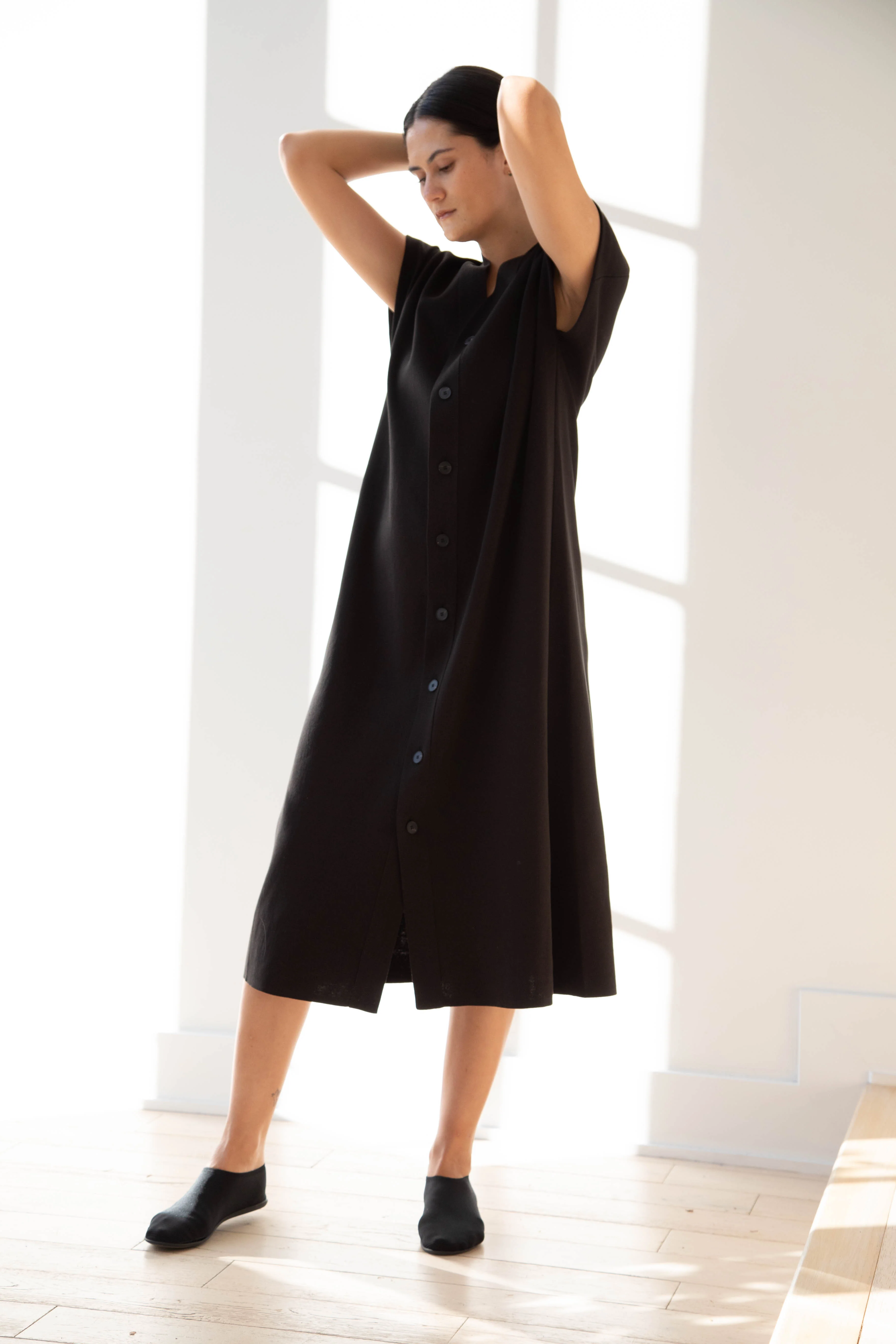 Aton | Knit Vest Dress in Black - Image 36