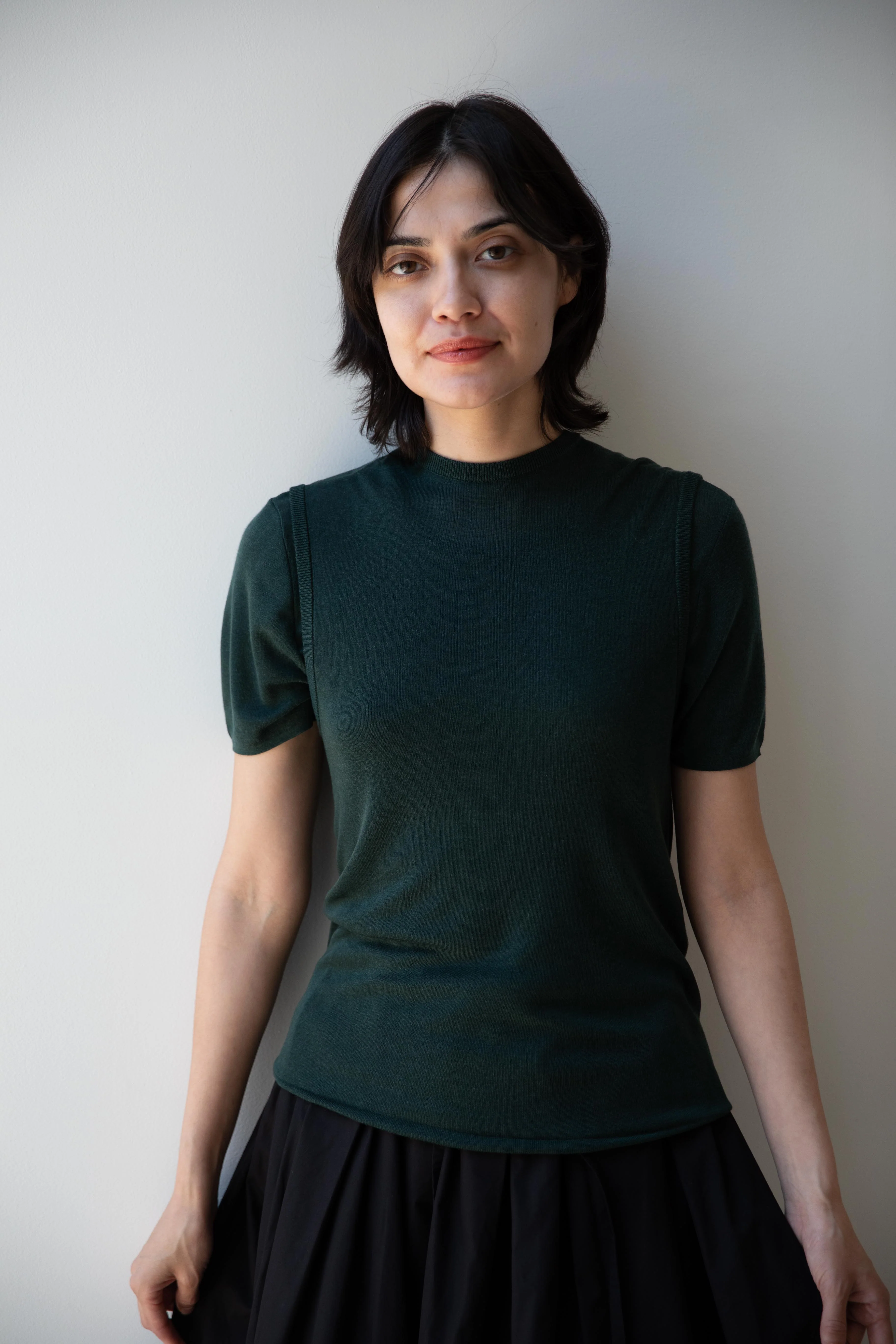 Aton | Layered T-Shirt in Green - Image 30